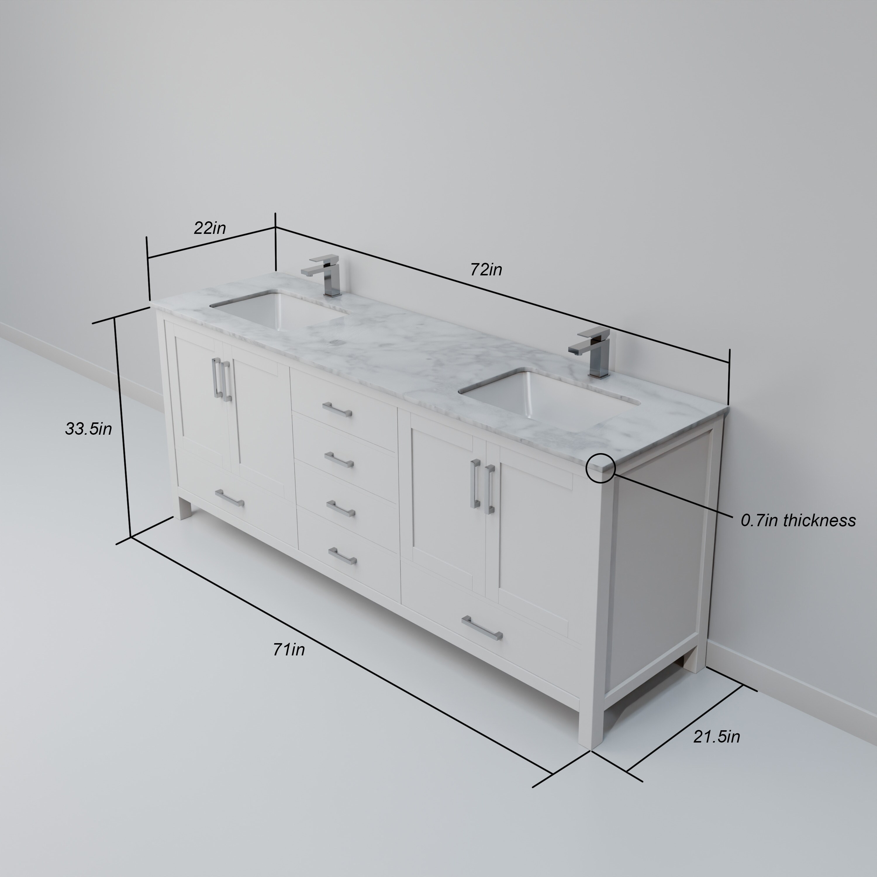 Lexora LJ342272DADSM70F Bath-Vanity-Combo - View #8