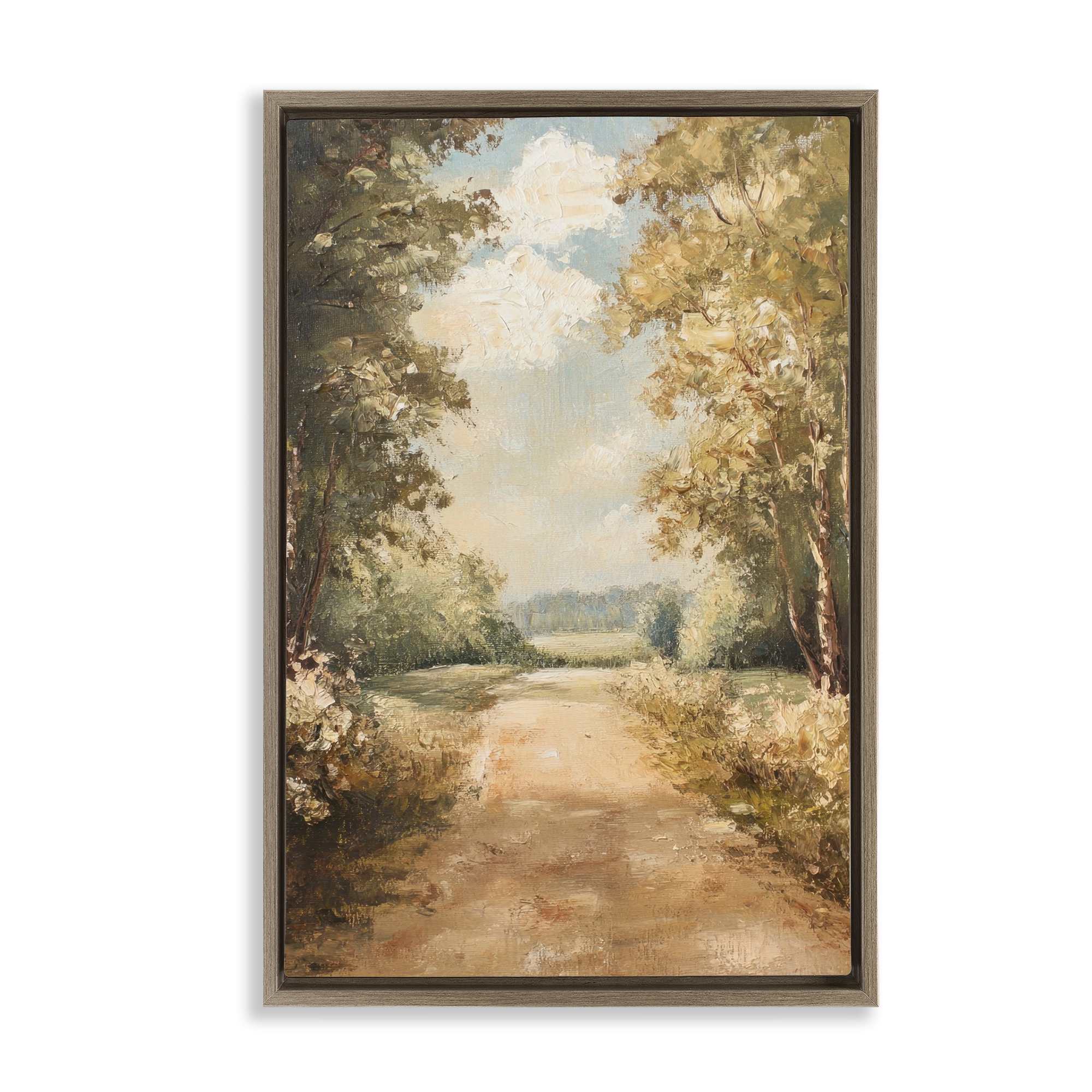 Stupell Industries BT-825-FFE-16X24 Walk Through Country Forest Brown Framed Floater Canvas Wall Art By Petal Prints Design 17 x 25