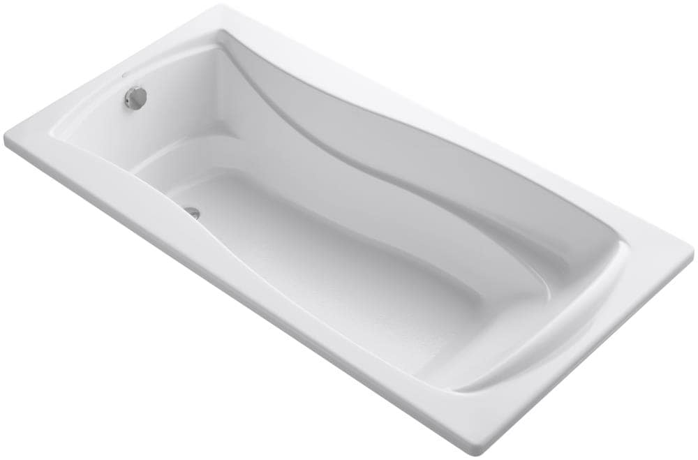 KOHLER 1259-0 Mariposa 36.0-Inches x 72.0-Inches White Acrylic Hourglass Drop-in Soaking bathtub ( Reversible Drain )