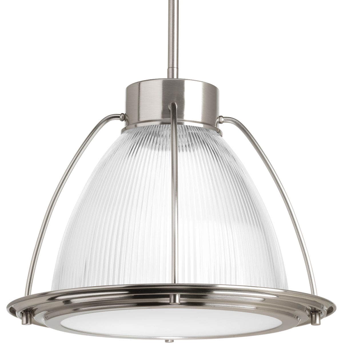 Brushed Nickel Prismatic Glass LED Pendant Light