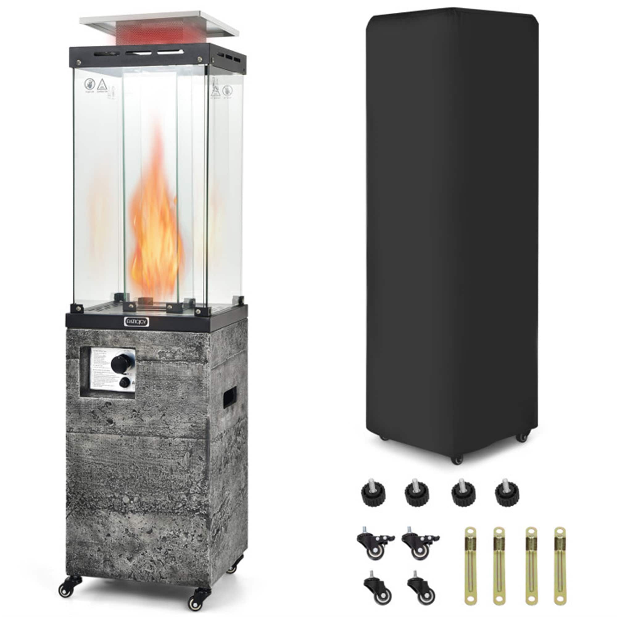 BABOOM BOM-0376TN-CO 41000 -BTU Dark Gray Steel Floorstanding Liquid propane Patio Heater