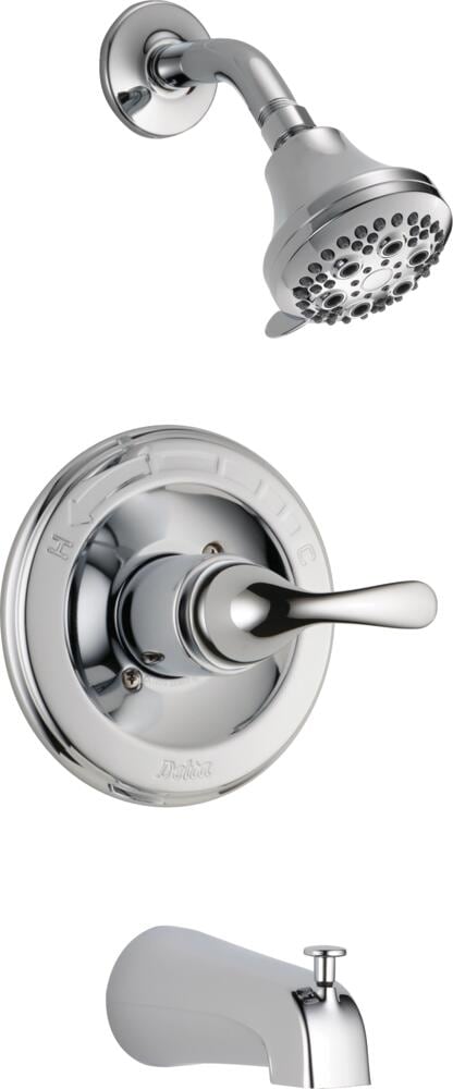 Delta T13420 Classic Chrome 1-handle Multi-function 4.875-in Round Bathtub and shower Faucet