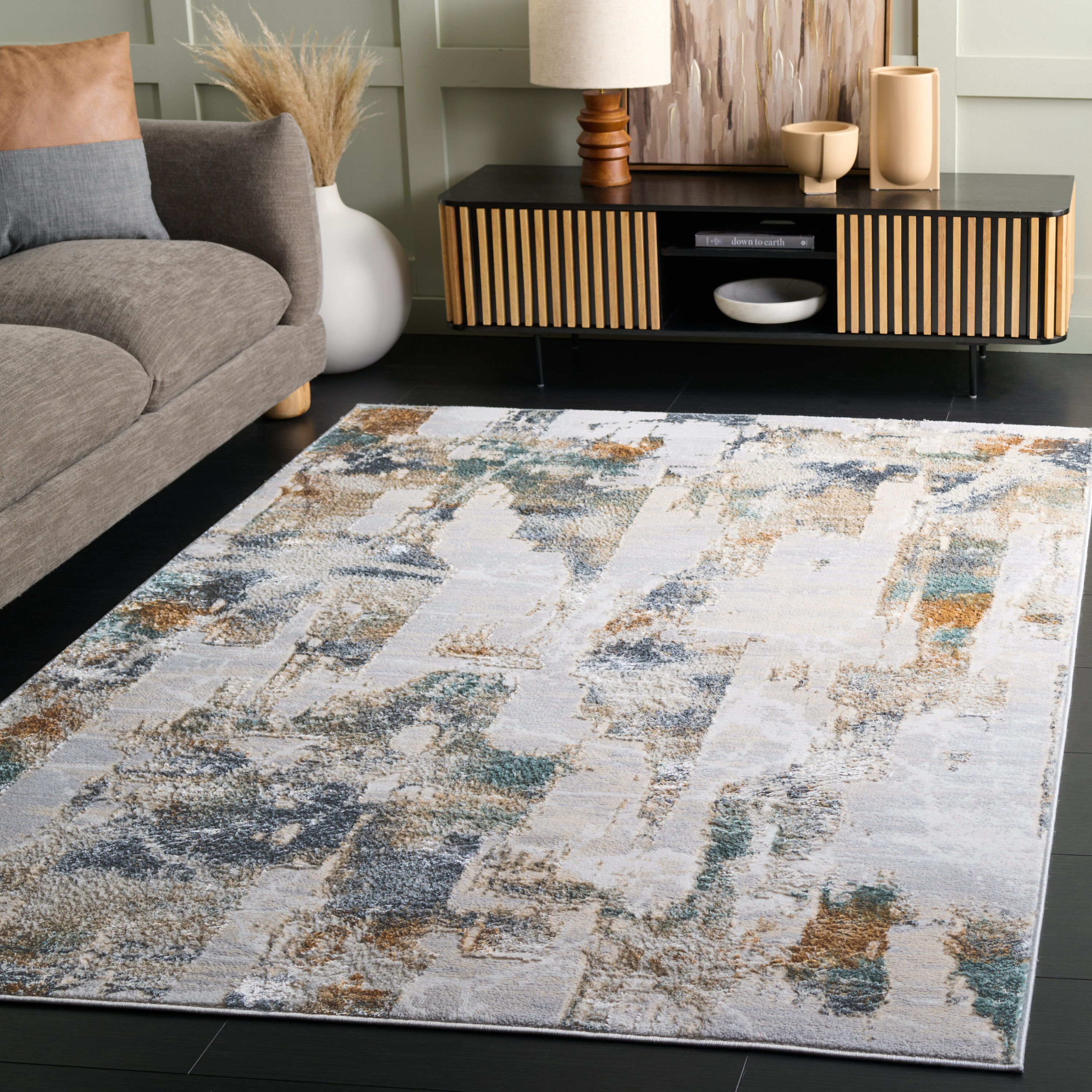 Alenia 109F Grey/Beige 4ft x 6ft Small Rectangle Rug