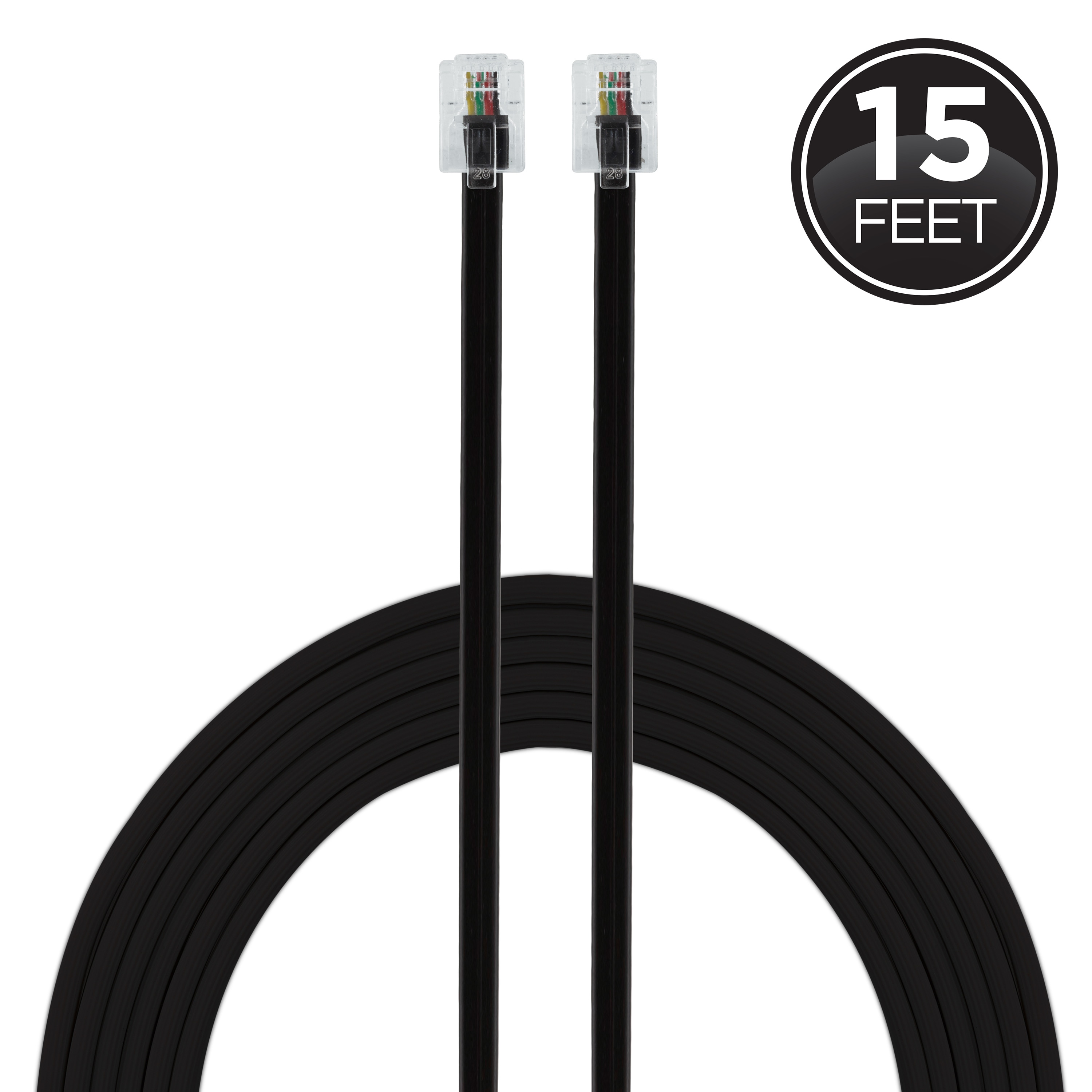Power Gear 15-ft Flat Rj11 Phone Cable in the Phone Cable
