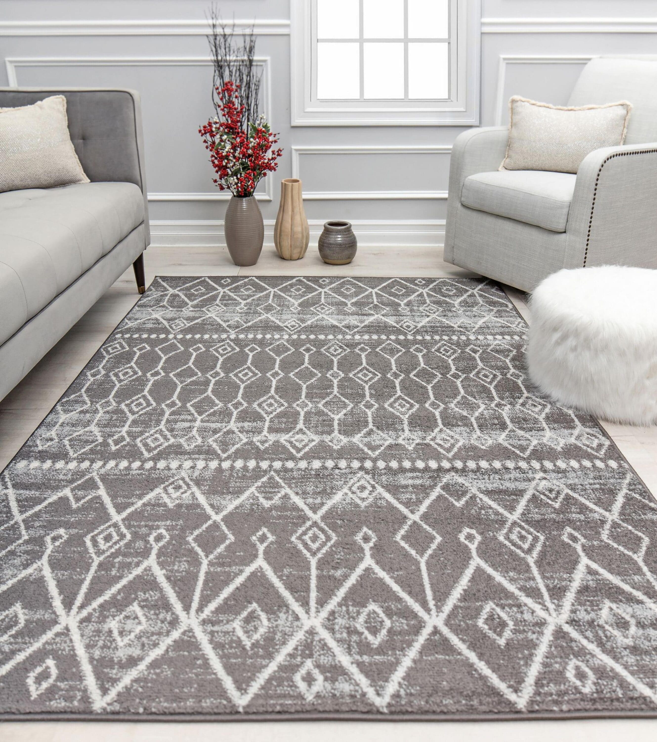 Rugs America 32042 Knox 2 x 4 (ft) Loomed Polypropylene Inky Charcoal Rectangular Indoor Tribal Area rug