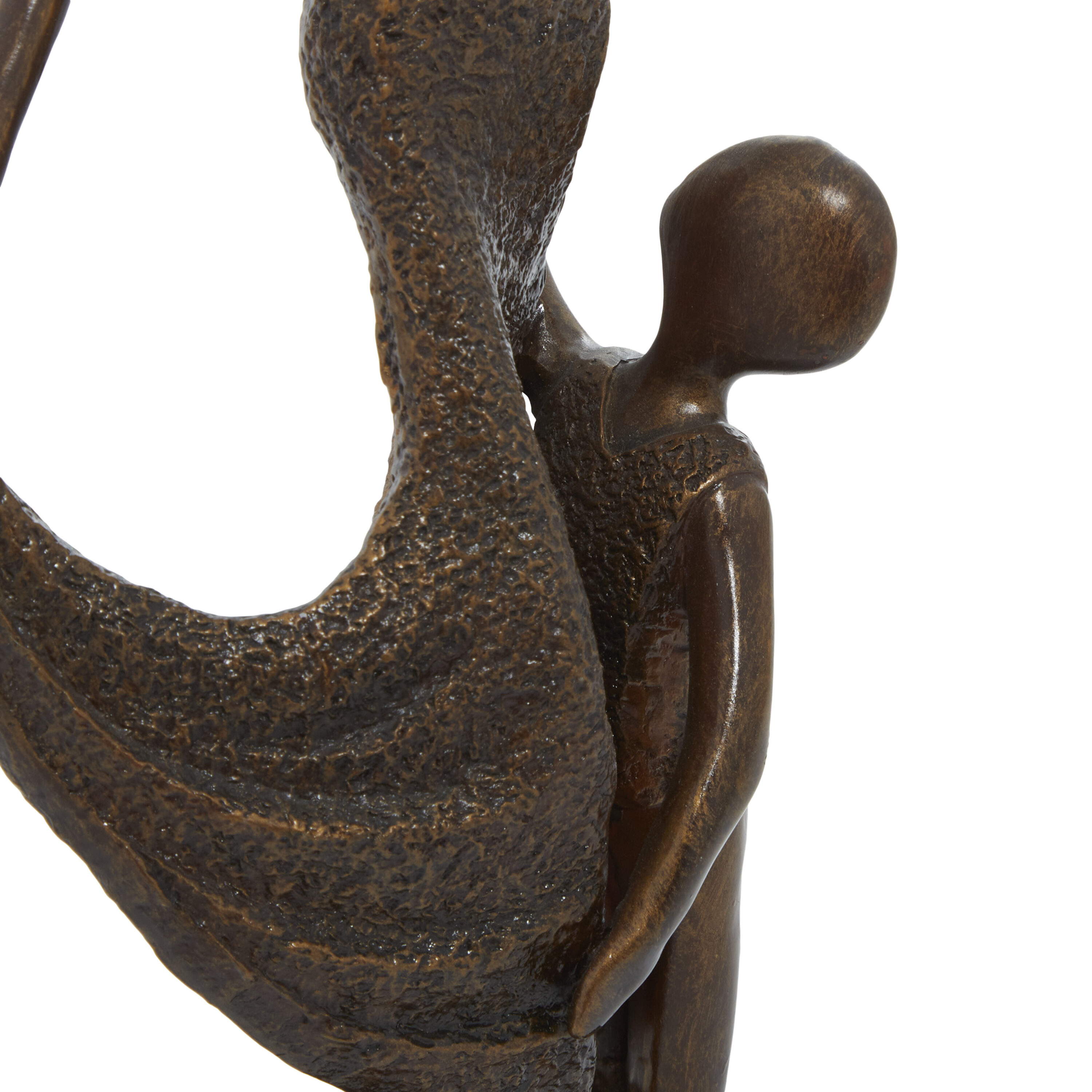 Bronze Family Sculpture with Textured Finish, 15" Tall