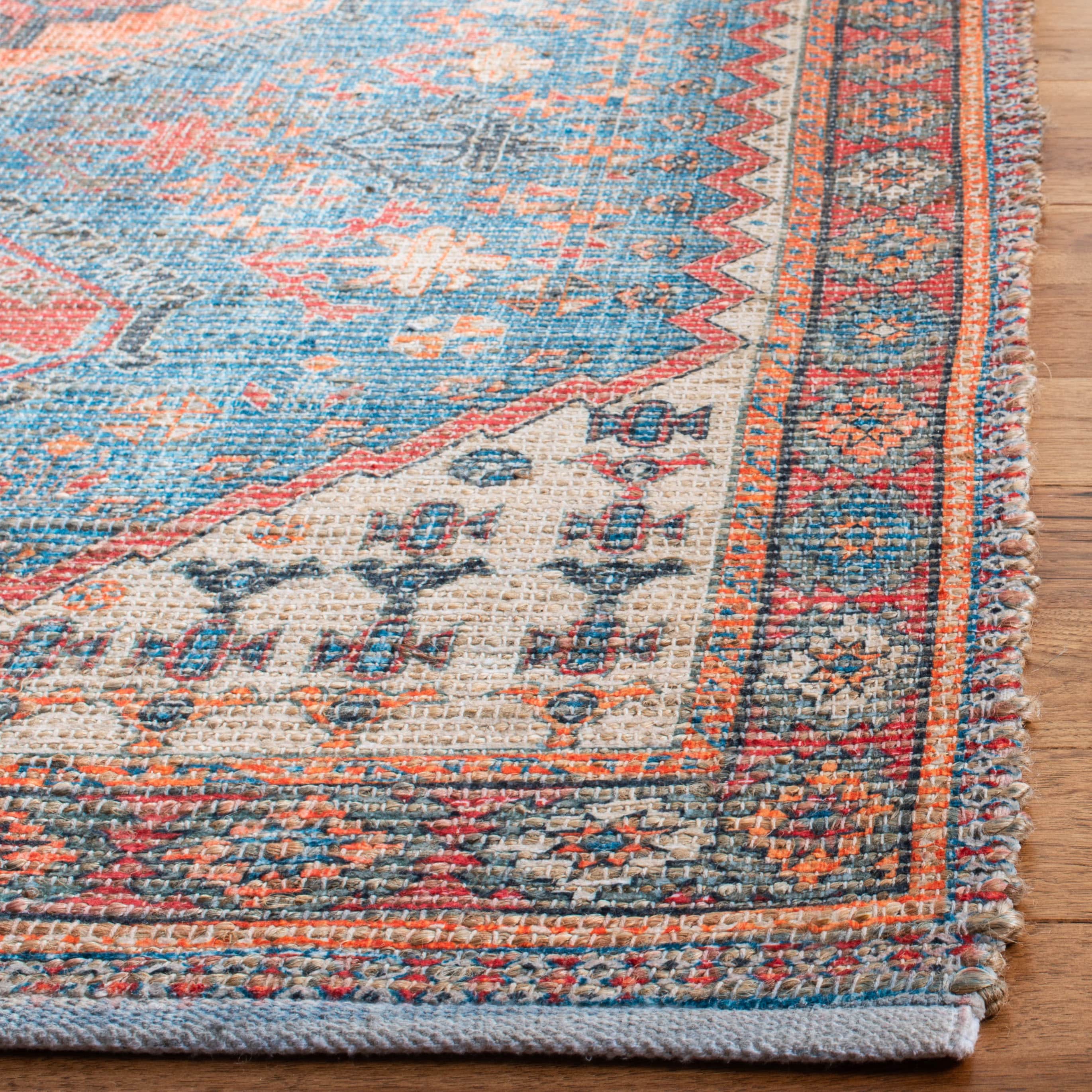 Mod Boho Hand-Loomed Cotton & Synthetic Red Runner Rug - 27in x 8in