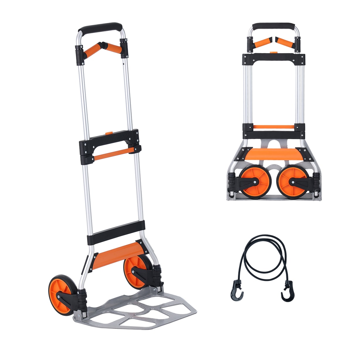 Loheer 309-lb Capacity Aluminum Convertible Folding Hand Truck and Dolly with Telescoping Handle and TPR Wheels for Warehouse Moving #T3342P486205