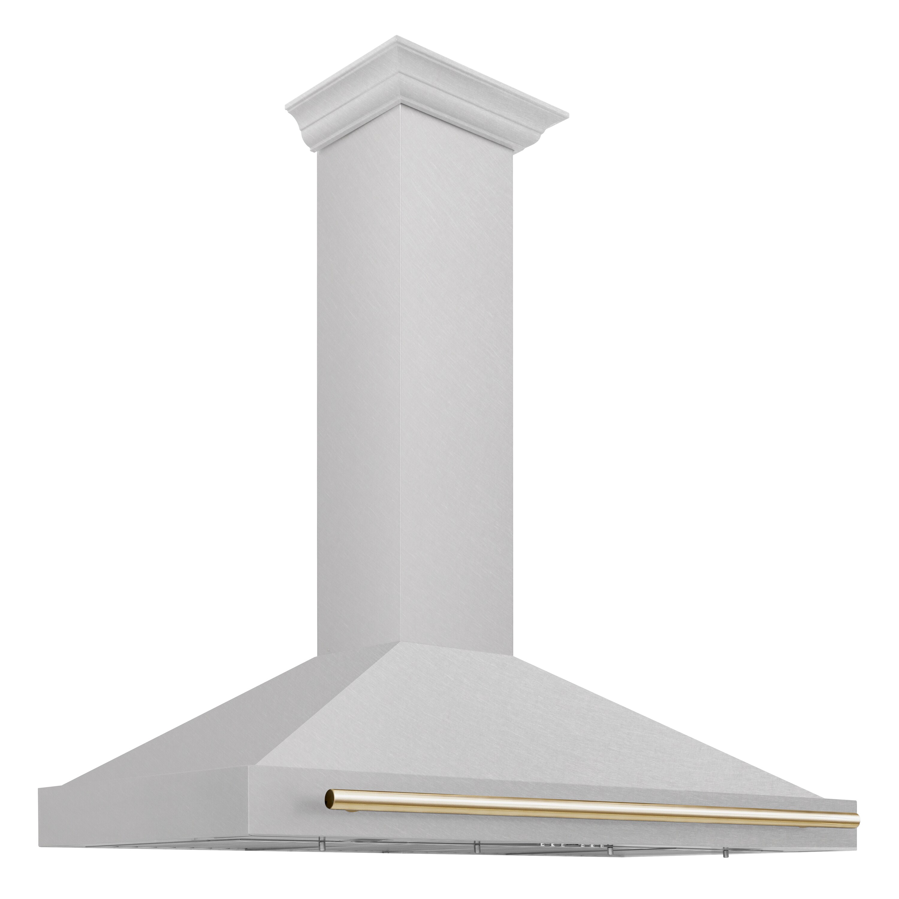 ZLINE KITCHEN & BATH KB4SNZ-48-G 48 inch Convertible 400-CFM Recirculating Fingerprint Resistant Stainless Steel with Polished Gold Handle Wall-Mounted Range Hood
