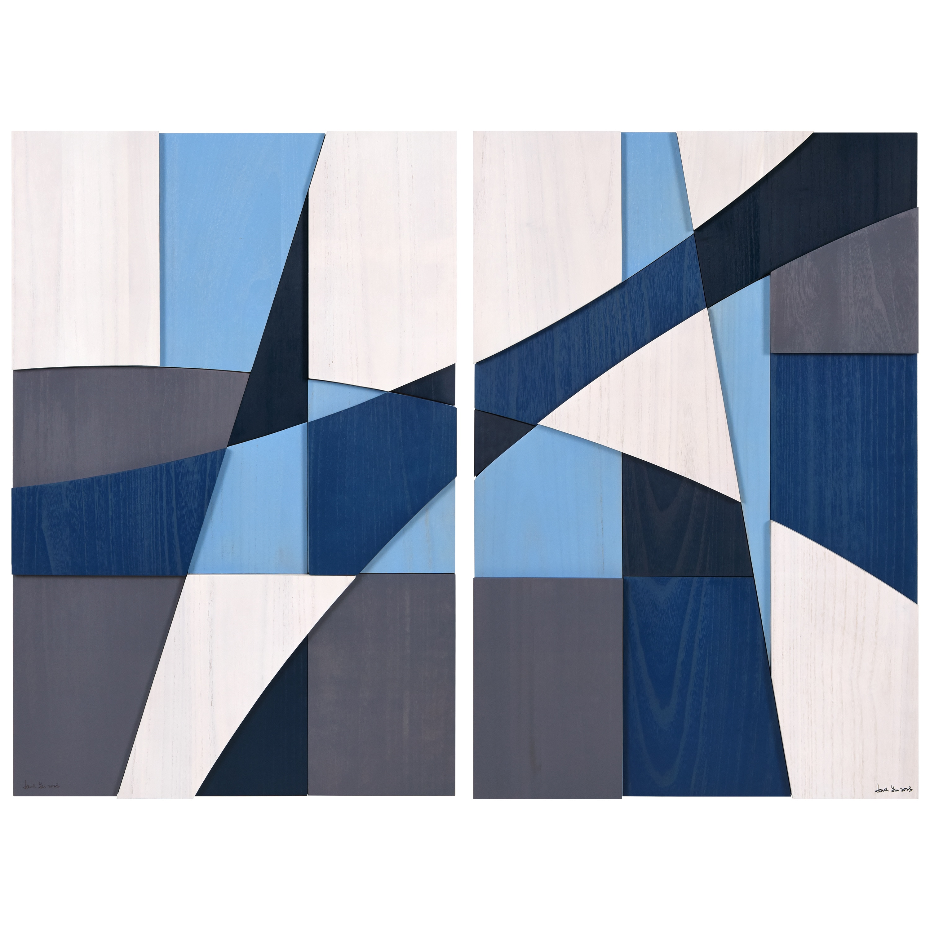 Empire Art Direct AP-30110AB-3624 Whispers of Blues I II Jane Yu Unframed 36-Inches H x 48-Inches W Modern Wood 3D art