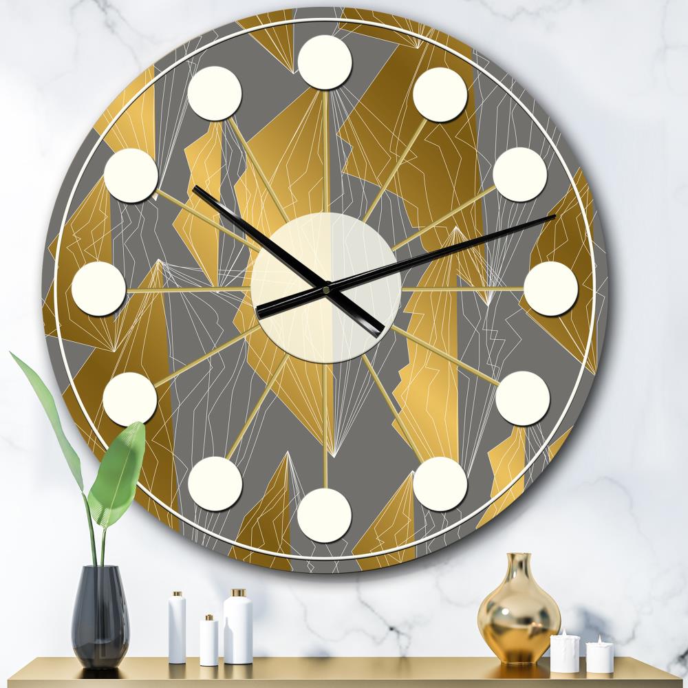 Designart CLM24391-C23 Analog Round Wall Mid-century