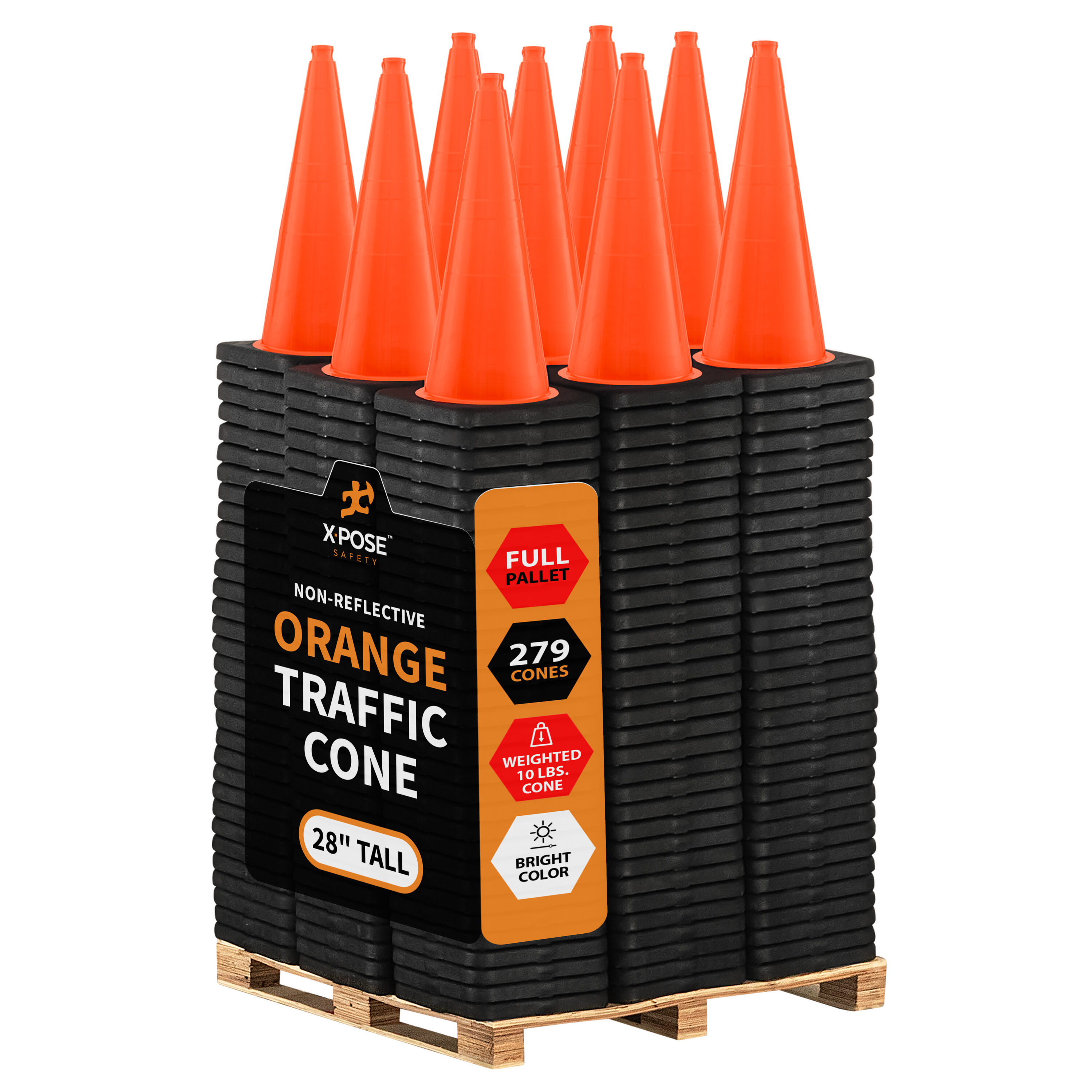 XPOSE SAFETY OTC28-10L-FP297-X 297 -Pack 88-in Orange Traffic safety cone