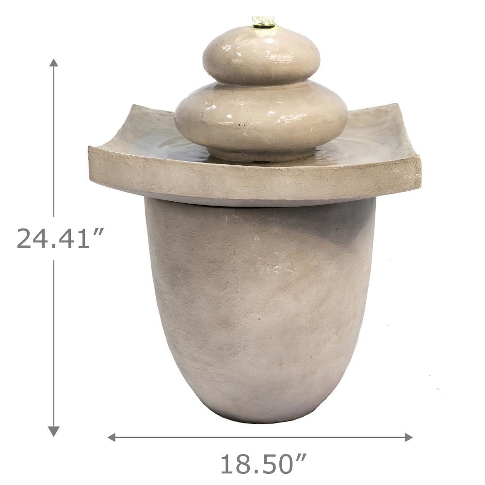 Teamson 24.4-in H Resin Tiered Outdoor Fountain Pump Included in the ...