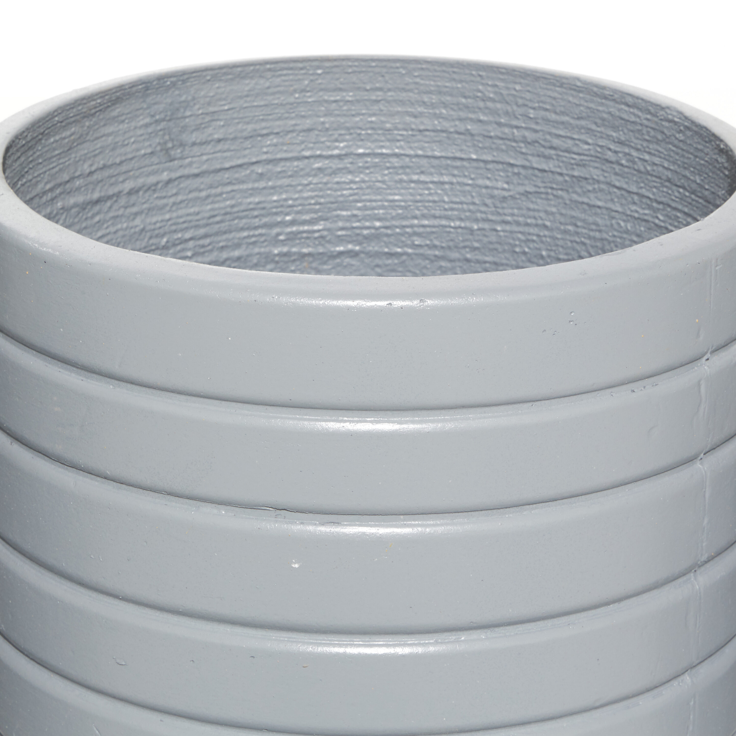 Gray Fiber Clay Planter Set with Wooden Legs