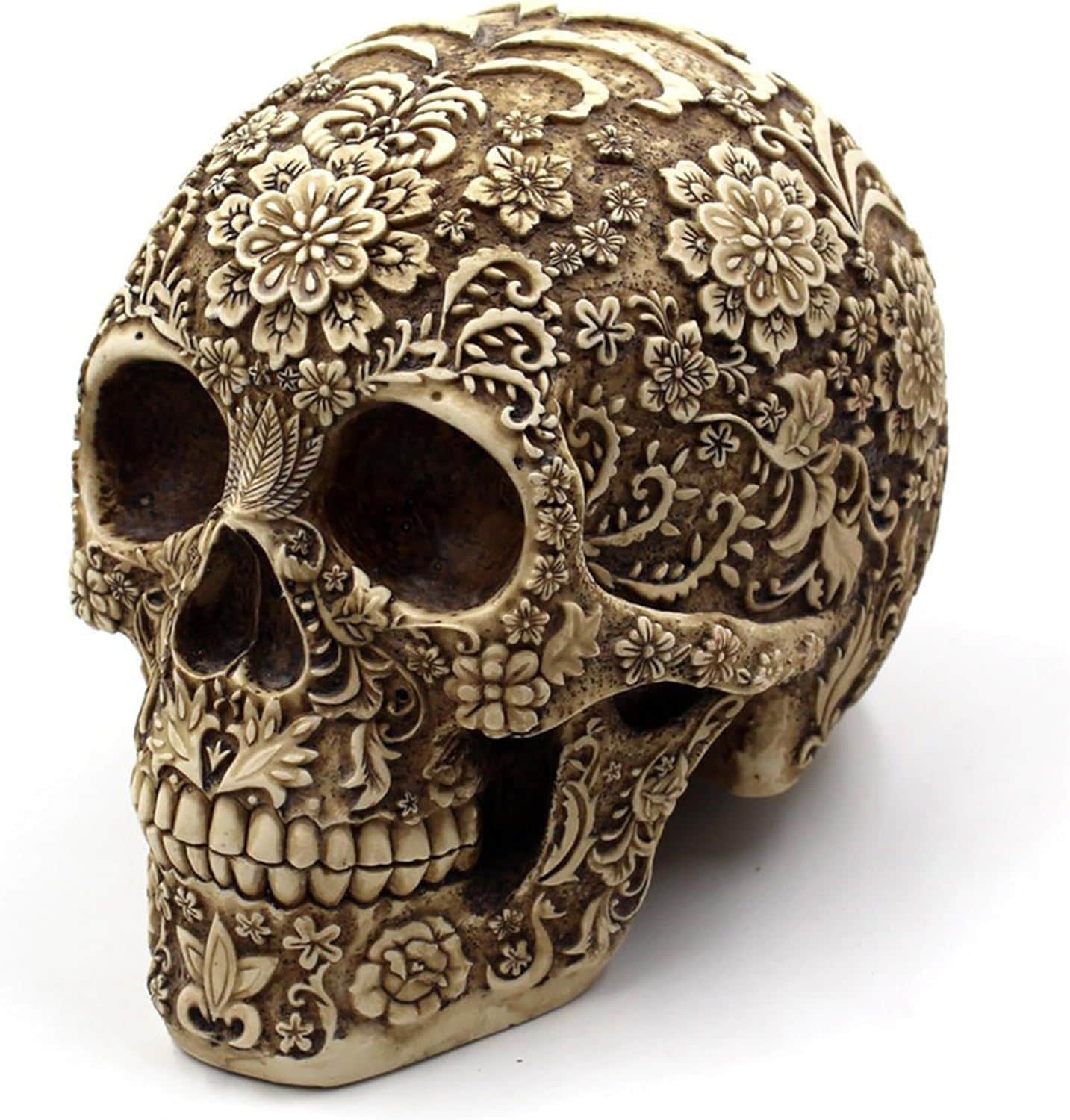 ROSMENA Skull Statue 8.2x5.9x6.3 Inch with Intricate Mechanical Design for Gothic Decor