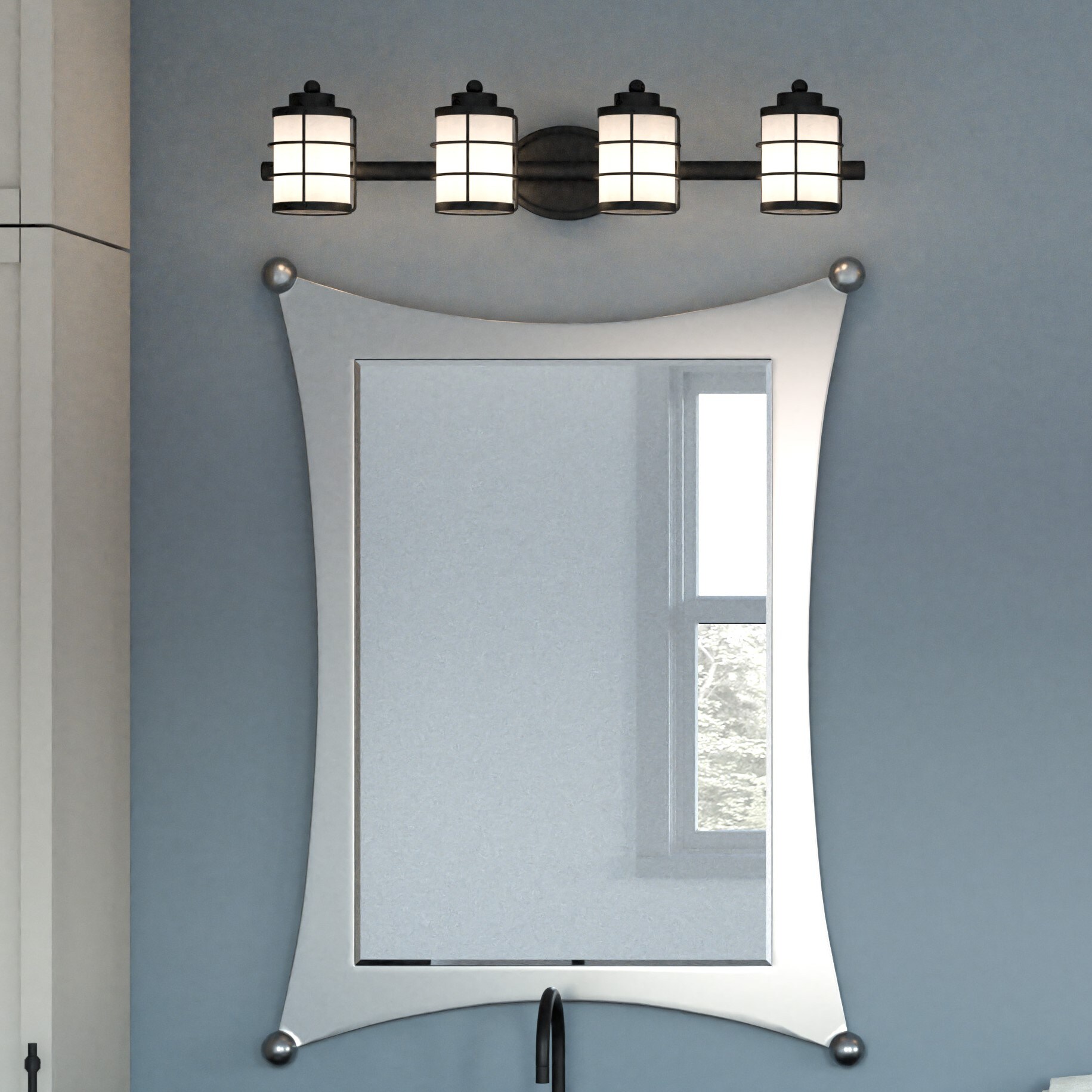 Quoizel HZT8631MBK Hazlett 31-in 4-Light Matte Black Modern/Contemporary Vanity Light