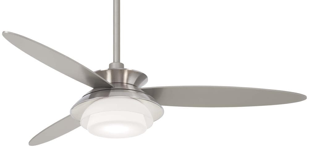 Minka Aire F849L-BN/SL Stack 56-in Brushed Nickel with Silver Indoor Ceiling Fan with Light and Remote (3-Blade)