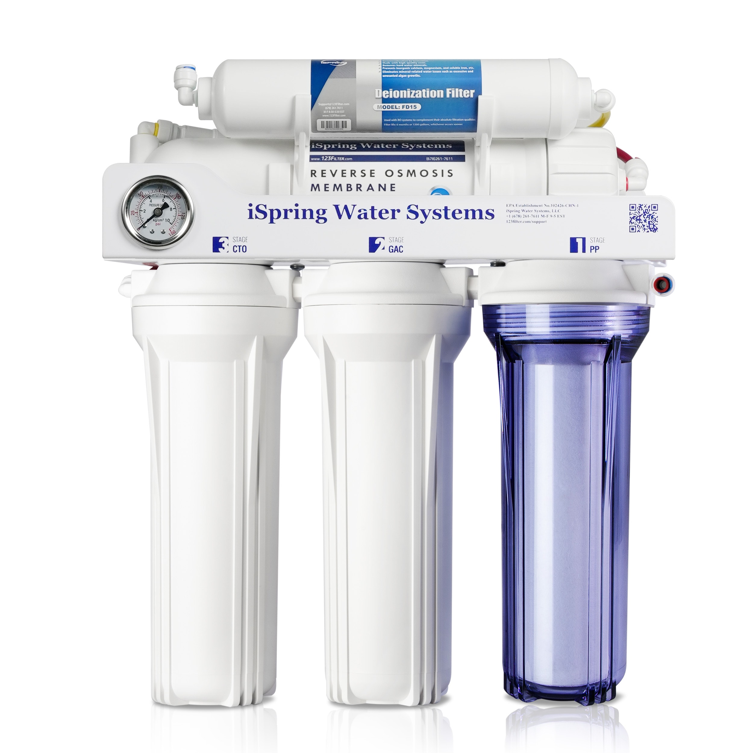 iSpring RCC1D RCC1D 5-stage Multi-method Reverse Osmosis Filtration System