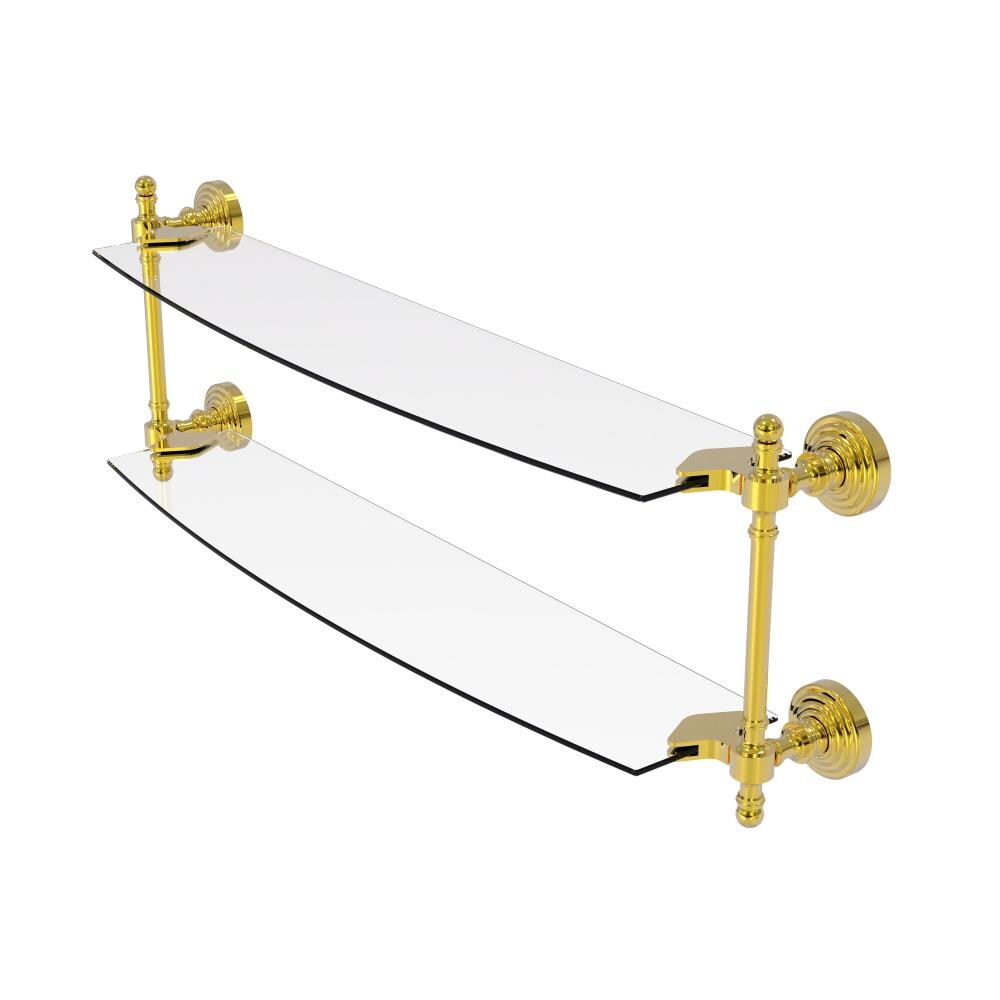 Allied Brass RW-34/24-PB Retro Wave Polished Brass 2 -Tier Wall mount Bathroom Shelf ( 24-in x 7-in x 5-in )