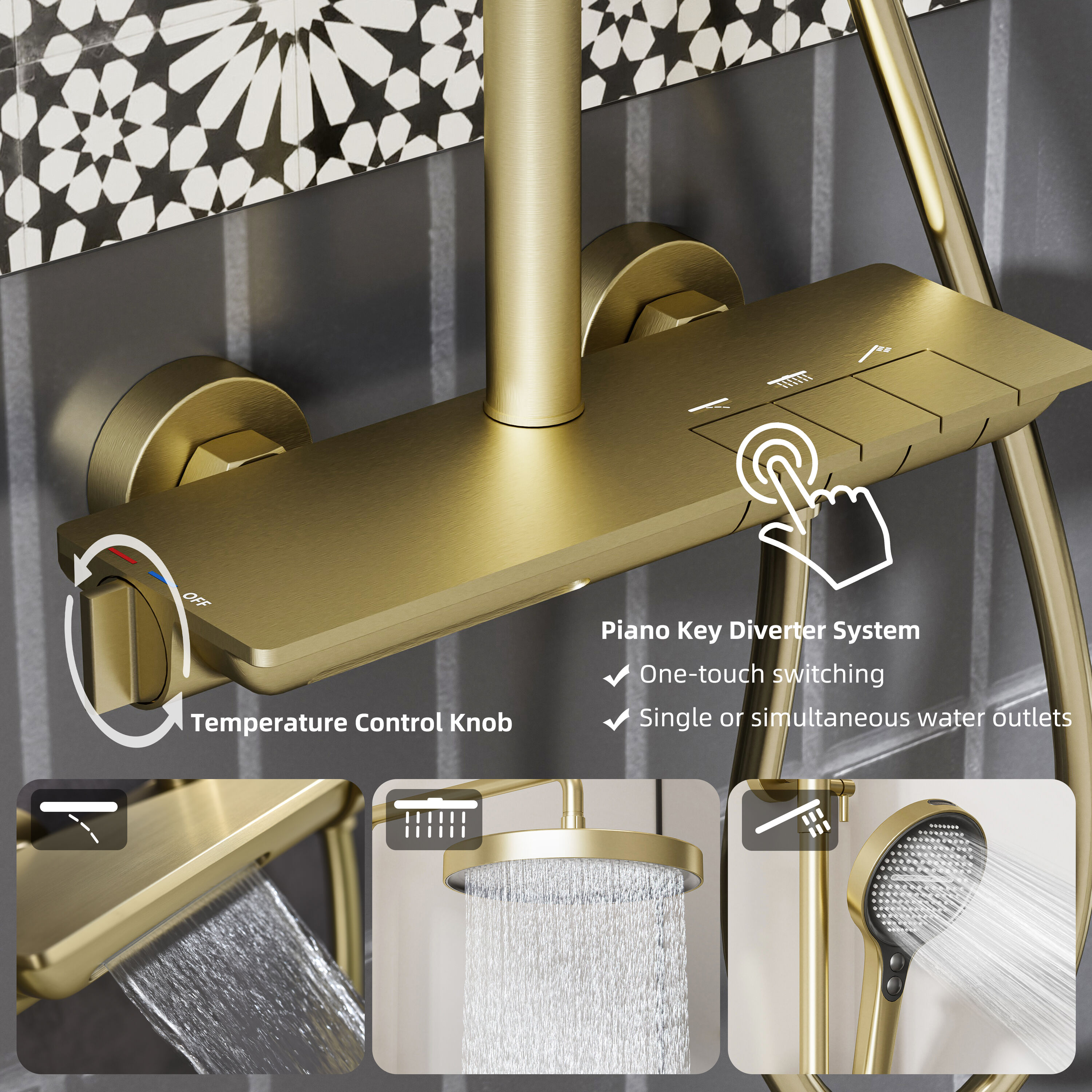MODLAND MDL1SS32BG1 Showerhead-Bar-Panels - View #10