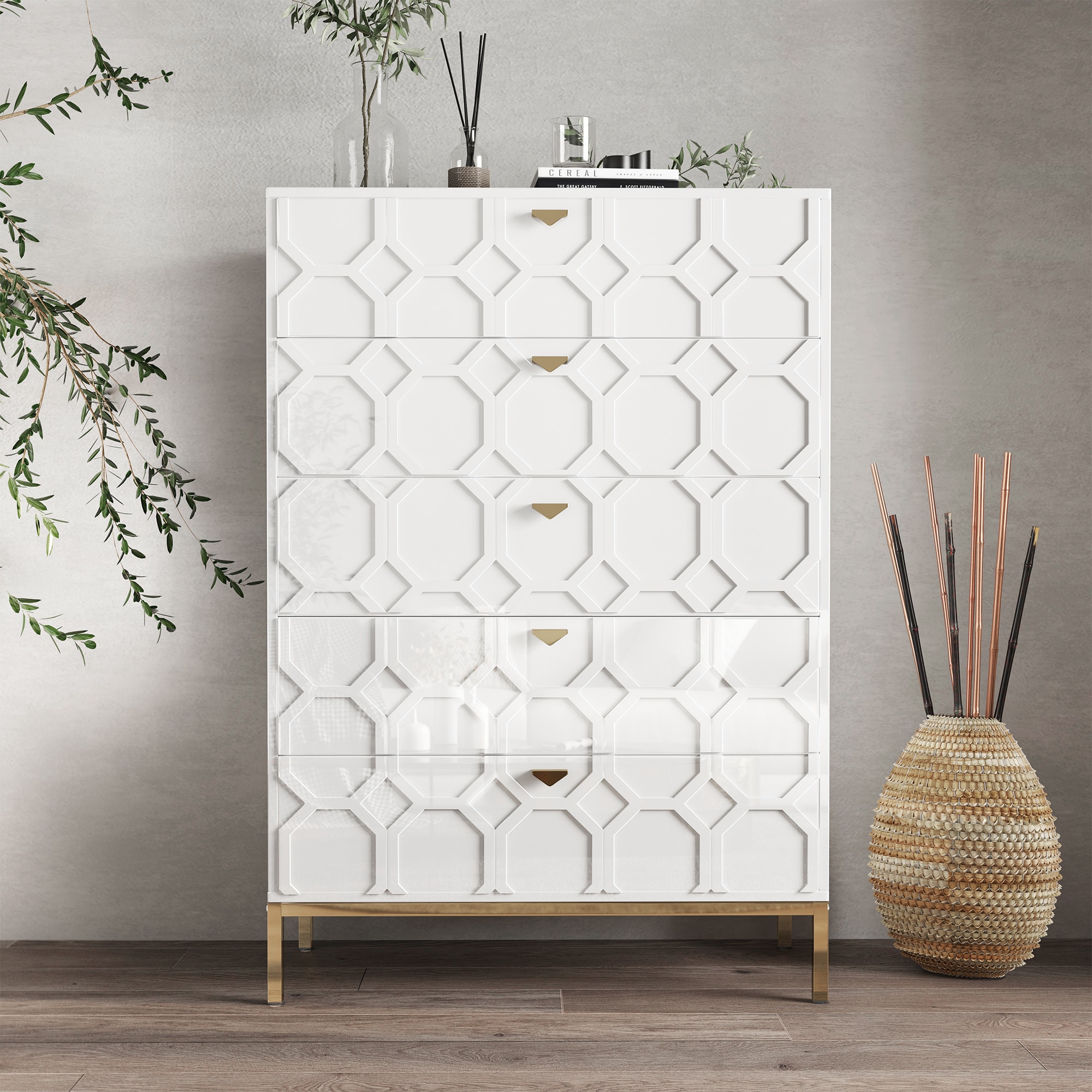 Clihome WM-MF-34AKWH 31.5-in W White Accent Cabinet