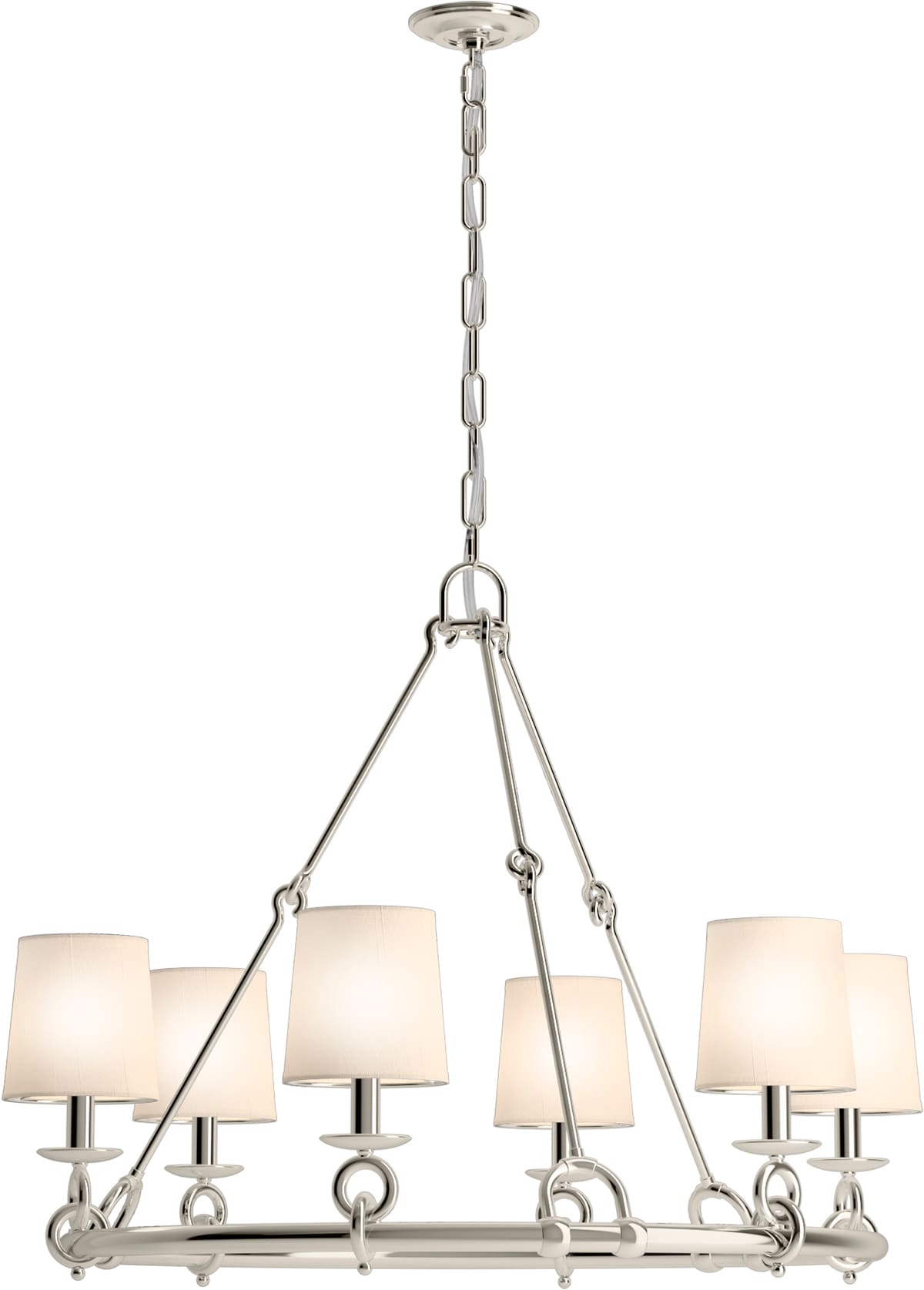 KOHLER 27749-CH06-SNL Terret 6 -Light Polished Nickel Transitional For Use in Dining Rooms, Foyers, Chandelier