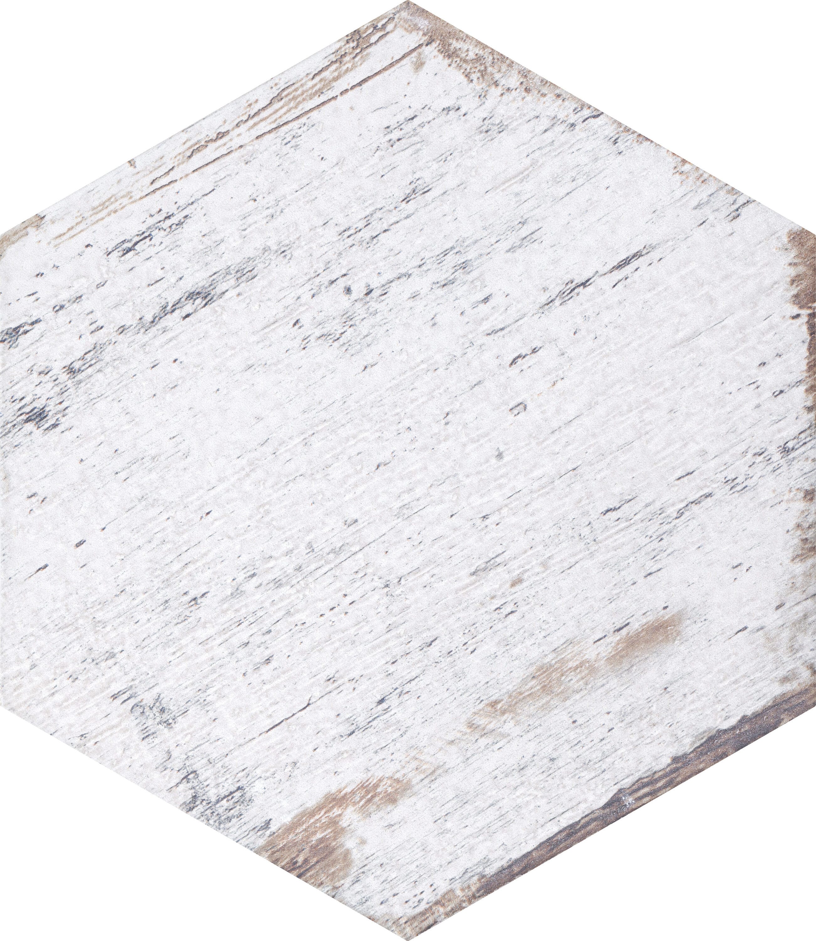 Retro Hex Blanc 7" x 8" Porcelain Hexagon Tile for Walls & Floors