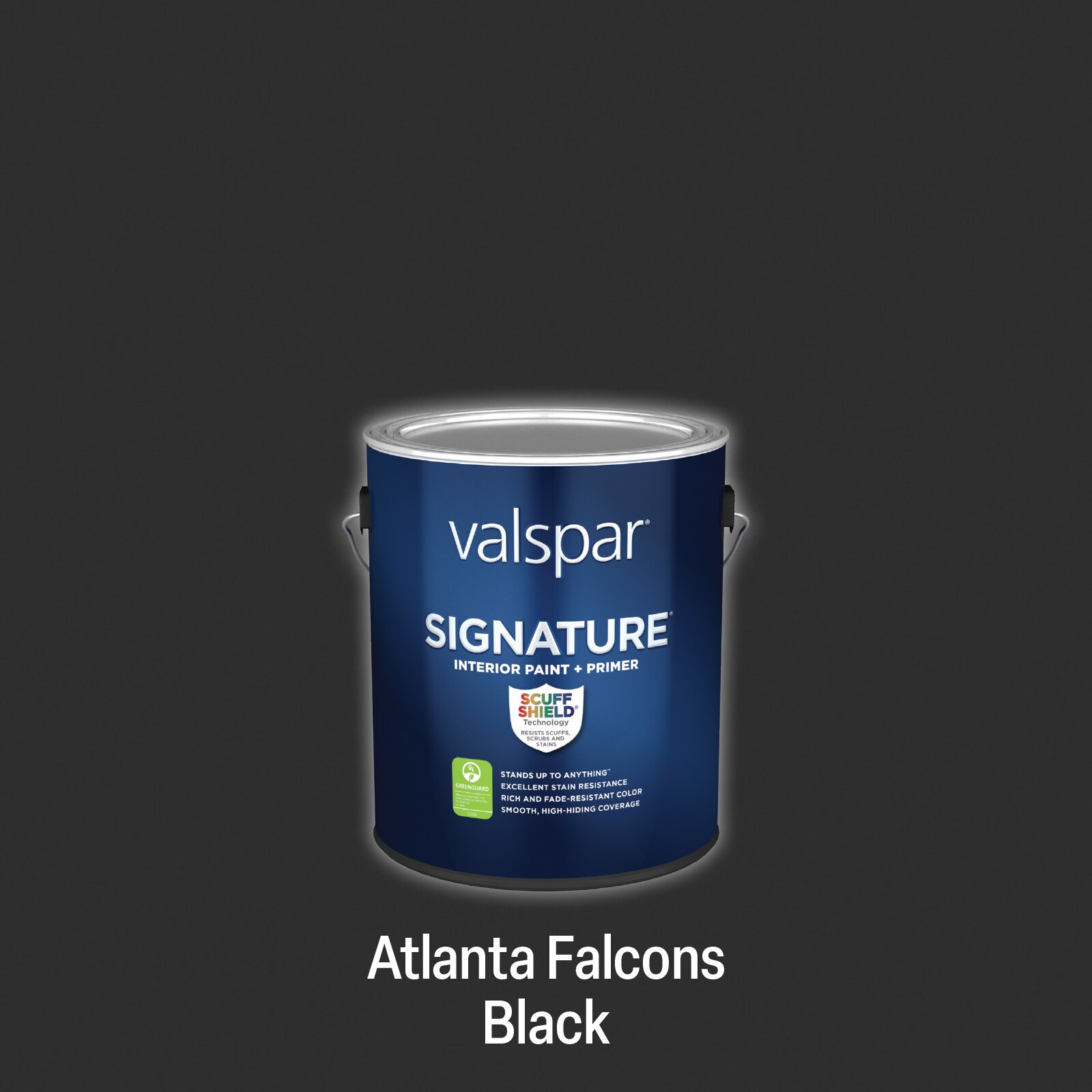 Valspar ATL BLACK-5638970 Signature Satin Atlanta Falcons Black Latex Interior Paint Paint + Primer ( 1-gallon )