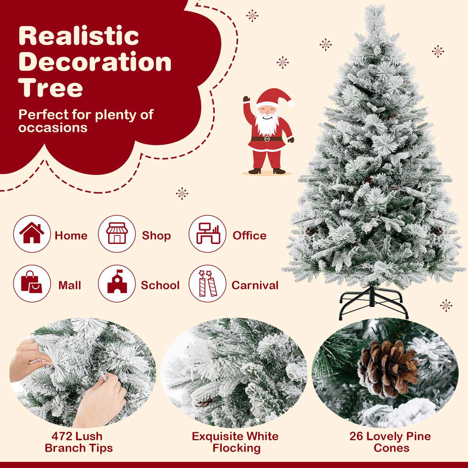 Costway CSHY001250 Artificial-Christmas-Trees - View #6