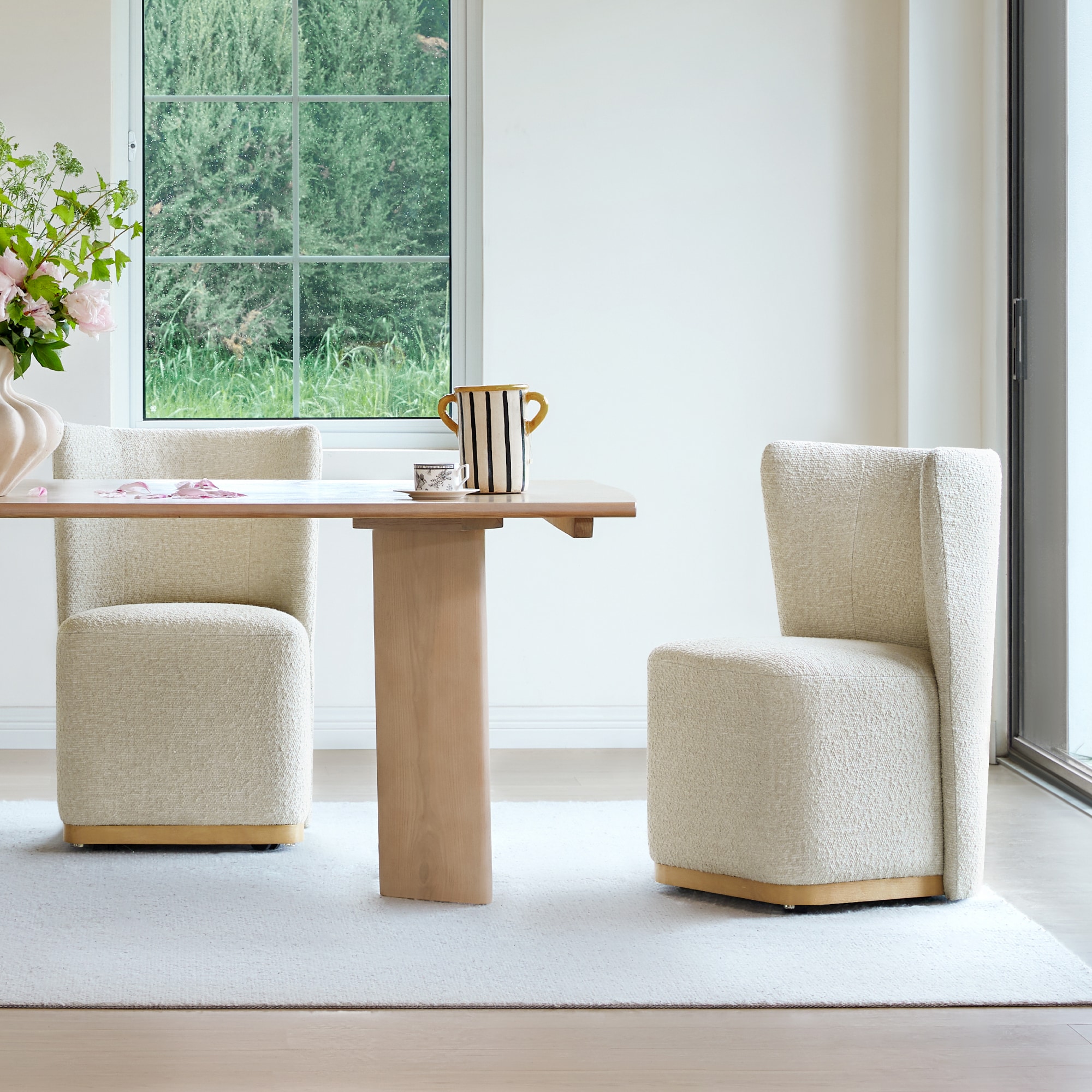 Circle 55 - Low back Contemporary/Modern Polyester Upholstered Dining side chair ( Wood Frame )