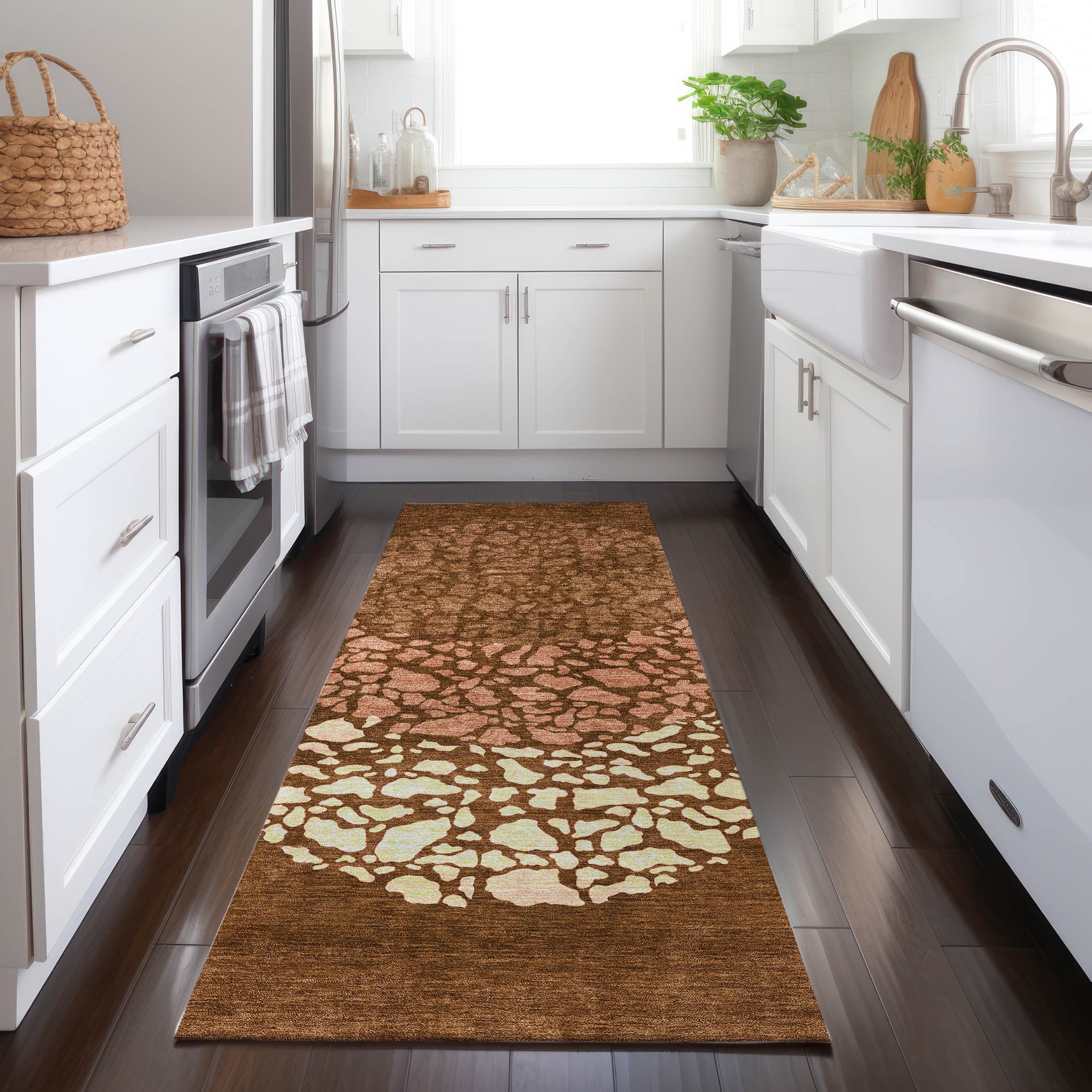 Addison Rugs ACN643PK2X8 Chantille ACN643PK 2 x 7 (ft) Polyester Paprika Rectangular Indoor/Outdoor Geometric Machine washable Runner rug
