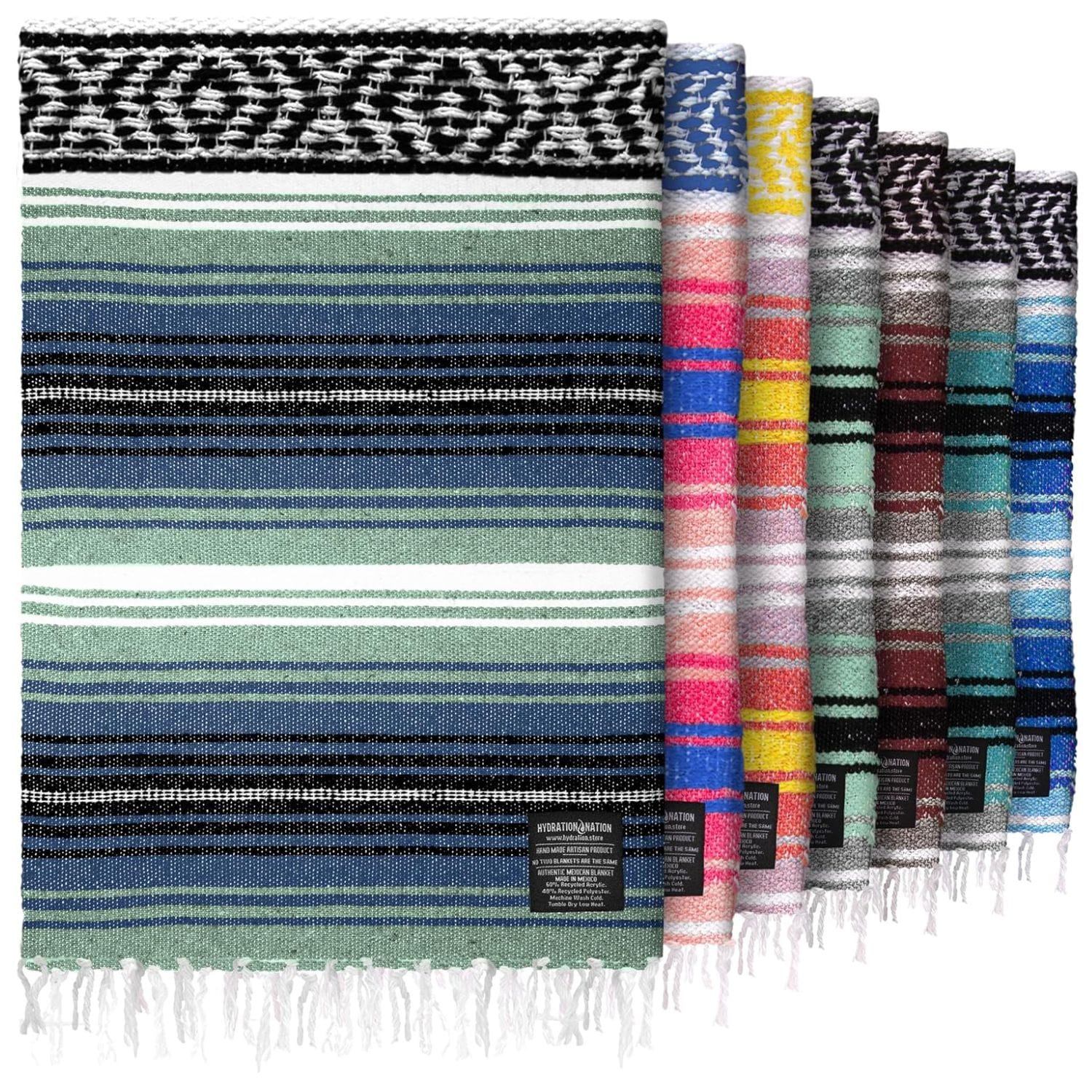 Zulay Kitchen Authentic Handwoven Mexican Blanket 70 x 50 Yoga Beach Camping Blanket