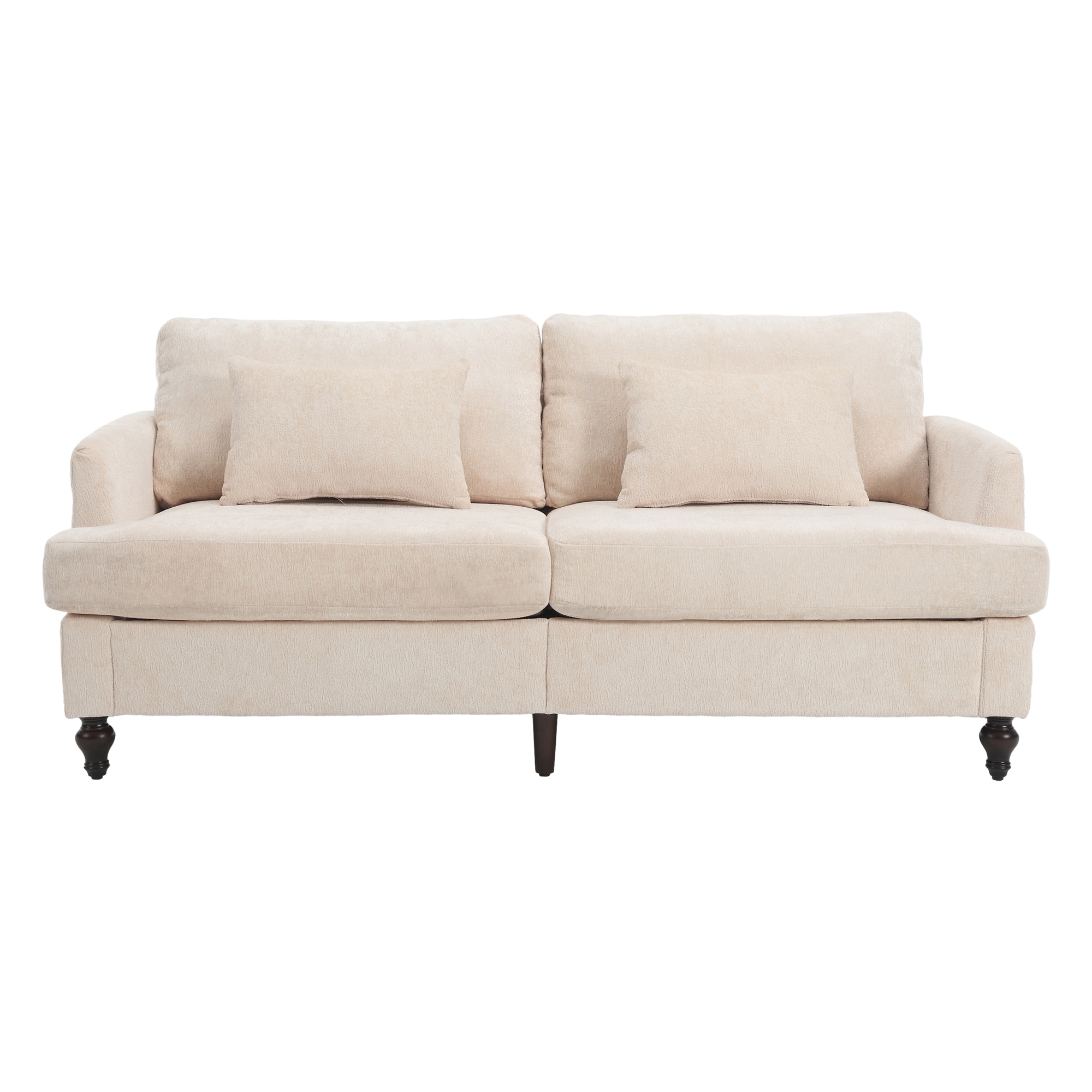 Bybafun YD6800036 68.9-in W Casual Beige Chenille 2-seater Sofa