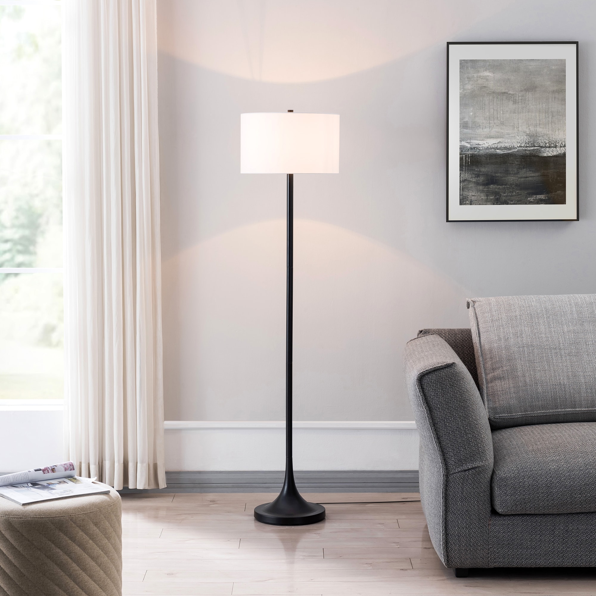 Hailey Home Josephine 62-in Blackened Bronze Floor Lamp in the Floor ...