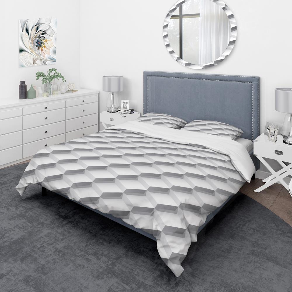 Designart BED18799-Q 3 -Piece White Queen Duvet cover Set