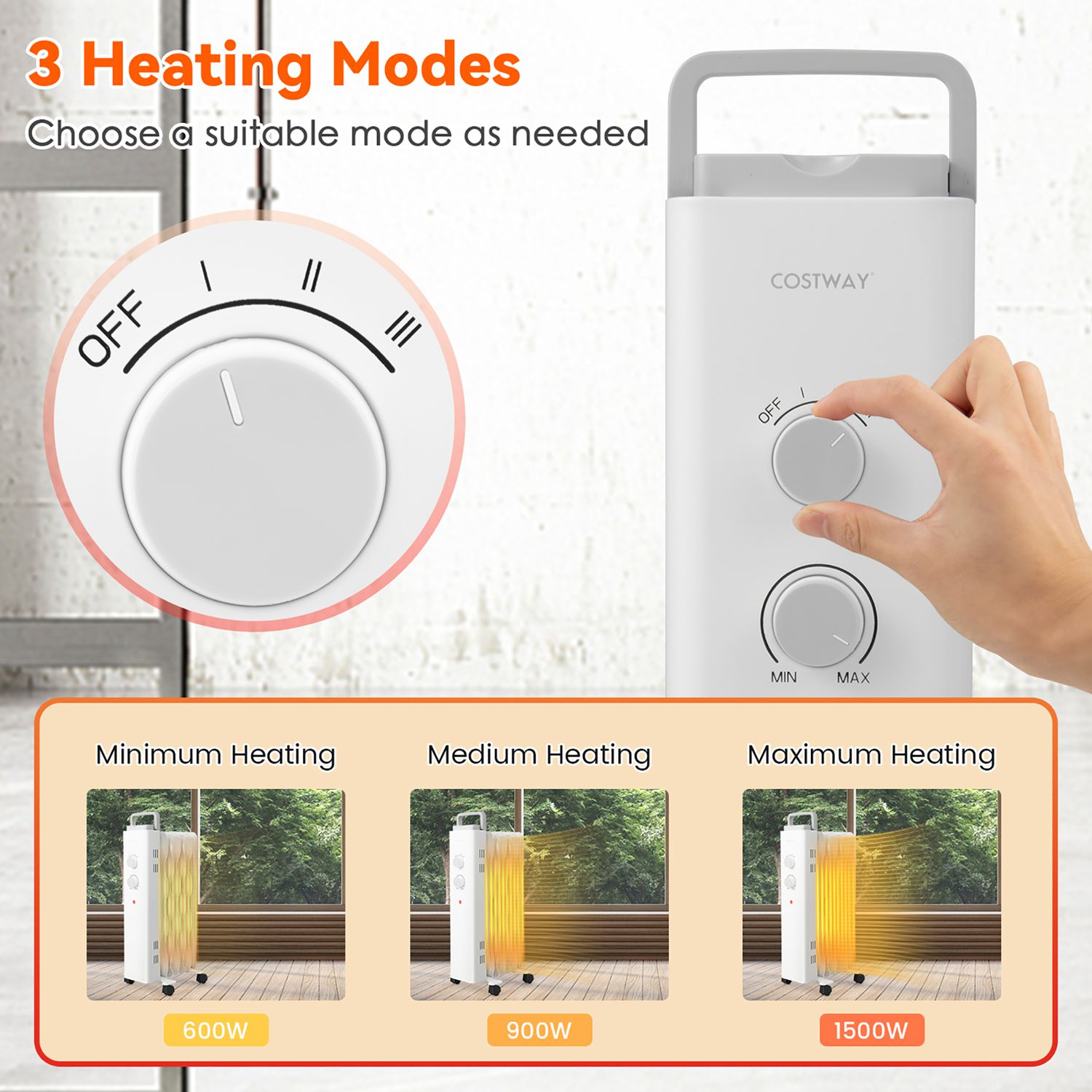 Costway CSHY001422 Portable-Electric-Heat - View #5