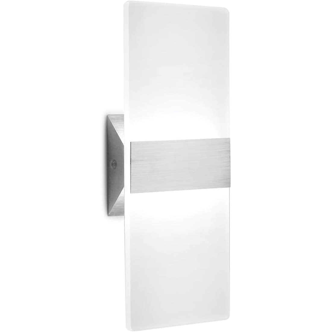 Slagawa  Cool White 6000K Modern LED Wall Sconce 12W Acrylic Up Down Light for Bedroom Corridor Stairs Bathroom Indoor Fixture 1 Pack