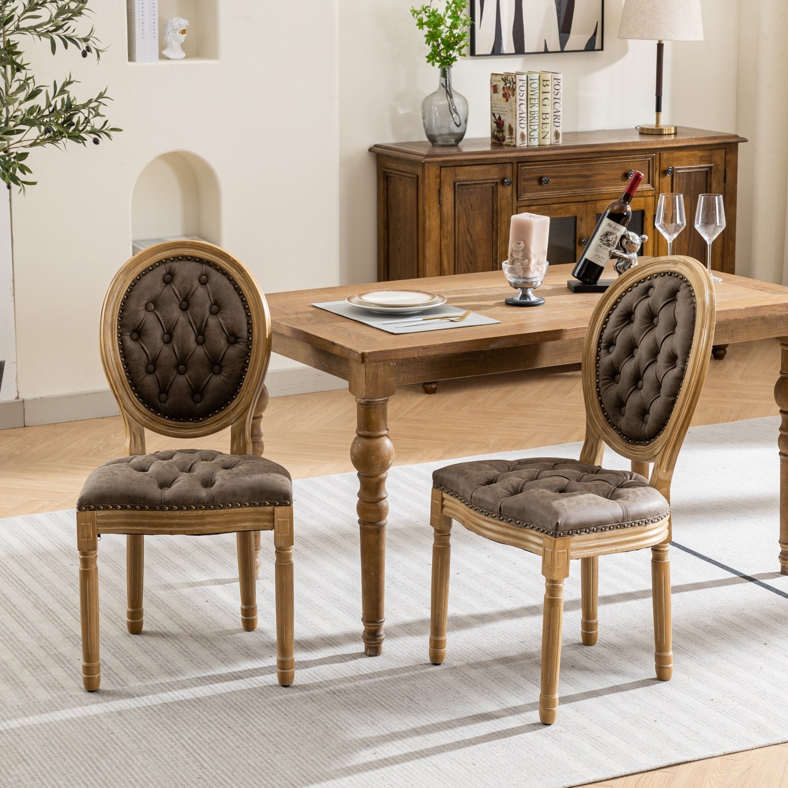 Hrinhom HC-W7004-BROWN Dining-Chairs - View #2