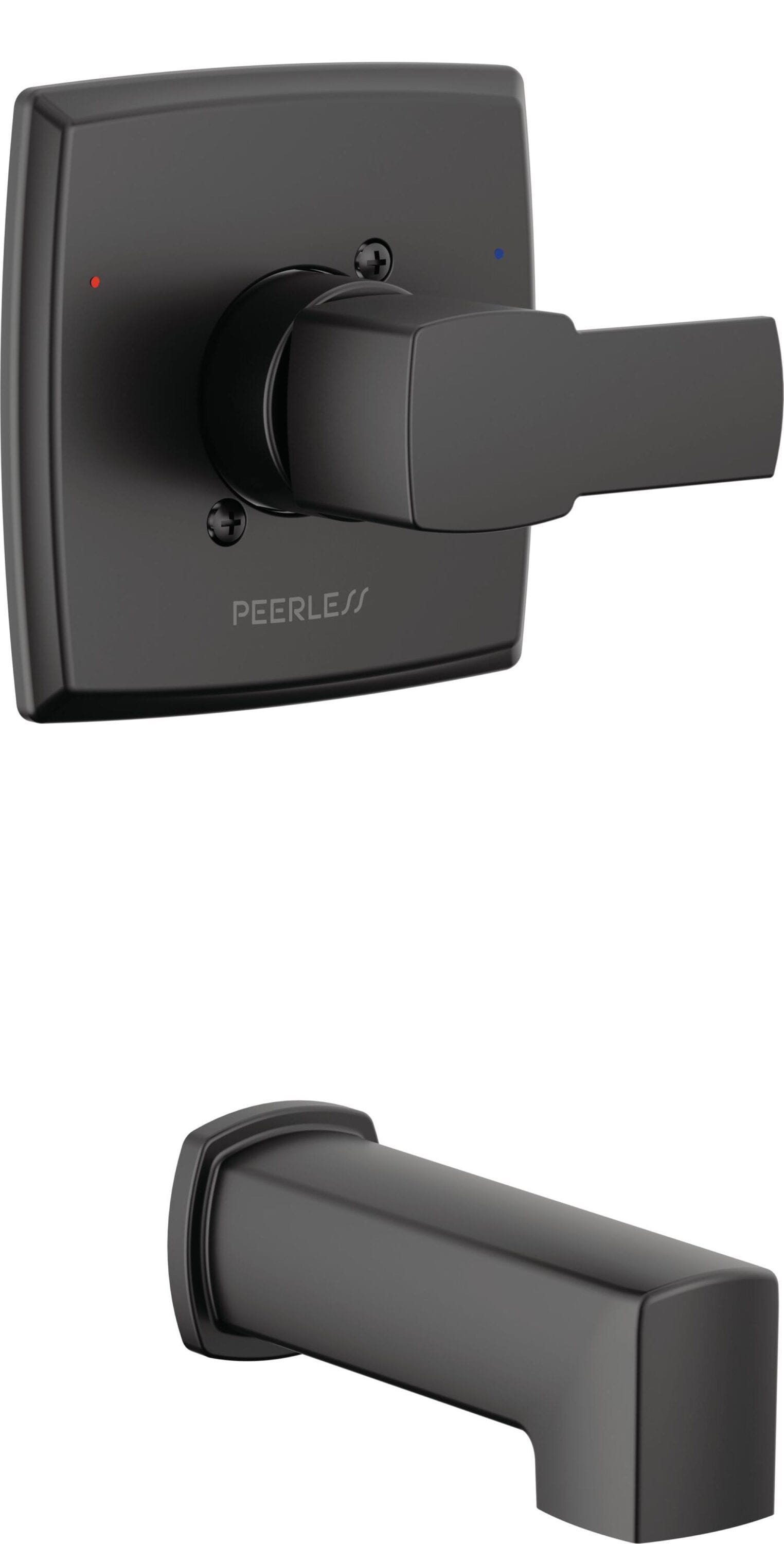 Peerless PTT14171-BL Ezra Matte Black 6.63-Inches Universal Bathtub/Shower Pressure balance trim 0.5-Inches -ID