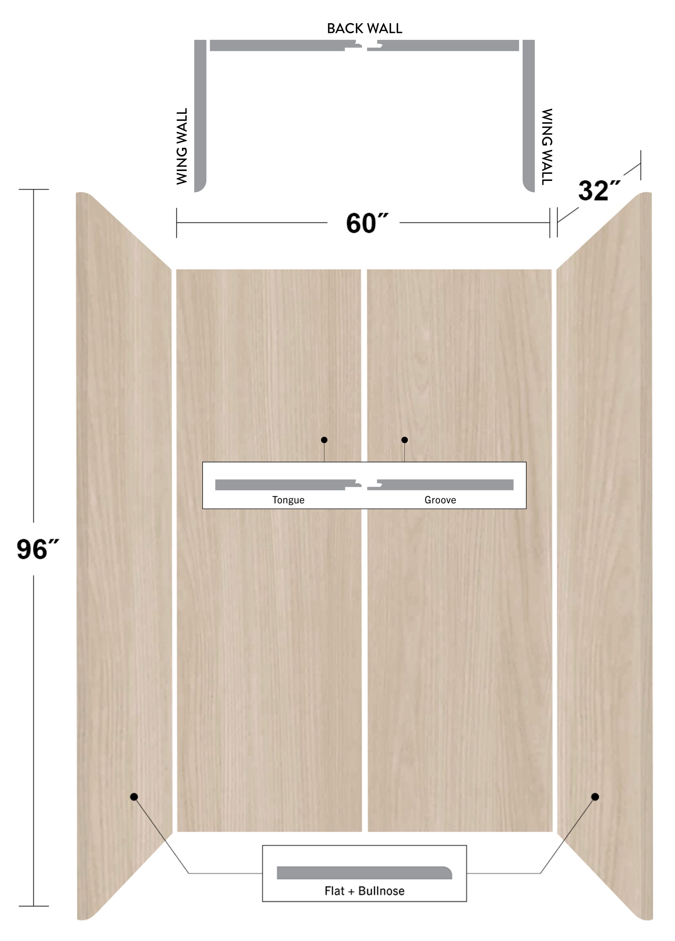 Wetwall WWK79991260X32X96 Bathtub-Wall-Surrounds - View #2