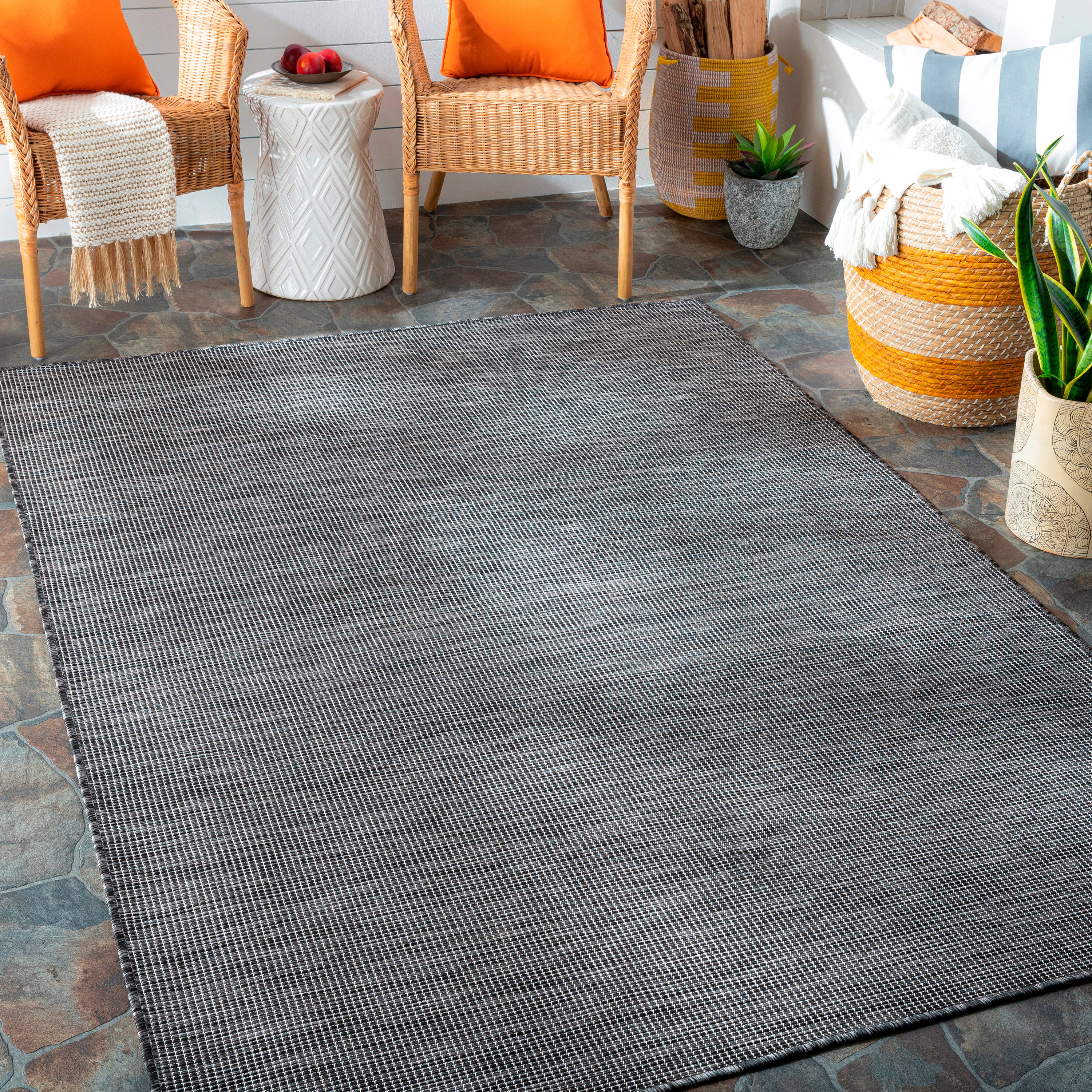 Artistic Weavers PSA2309-71010 Pasadena 8 X 10 (ft) Dark Grey Indoor/Outdoor Abstract Oriental Area Rug