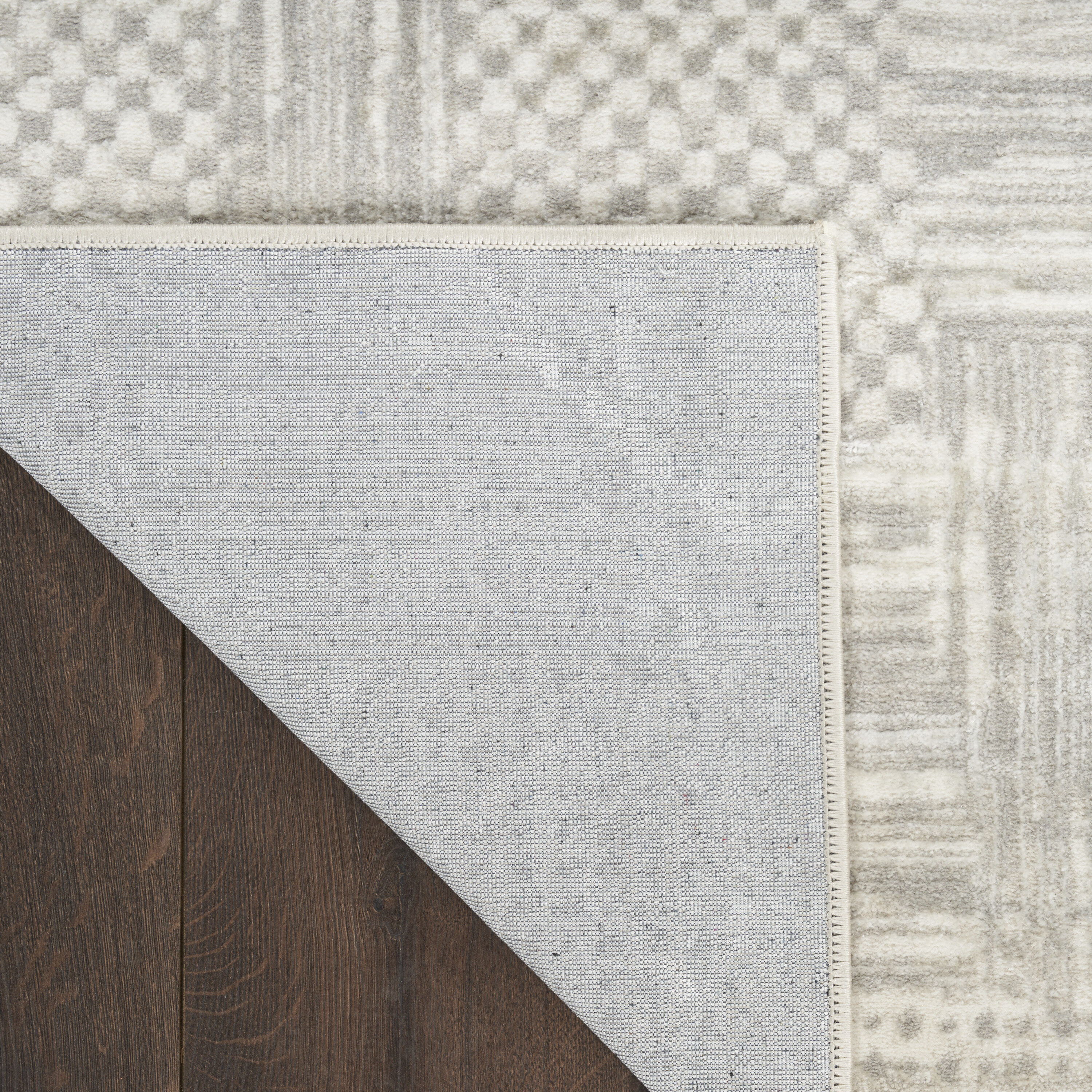 Glam Silver Gray Abstract 4' x 6' Synthetic Area Rug