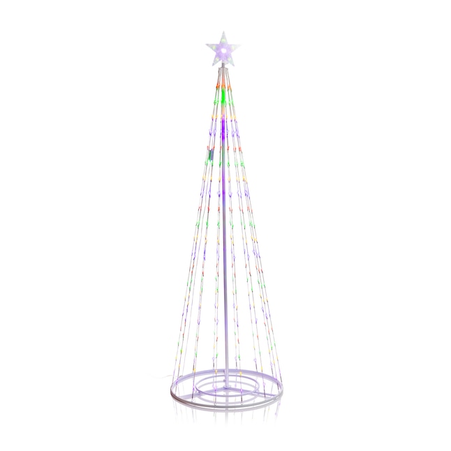 Alpine Corporation 7.2-ft Pre-lit Silver Artificial Christmas Tree with ...