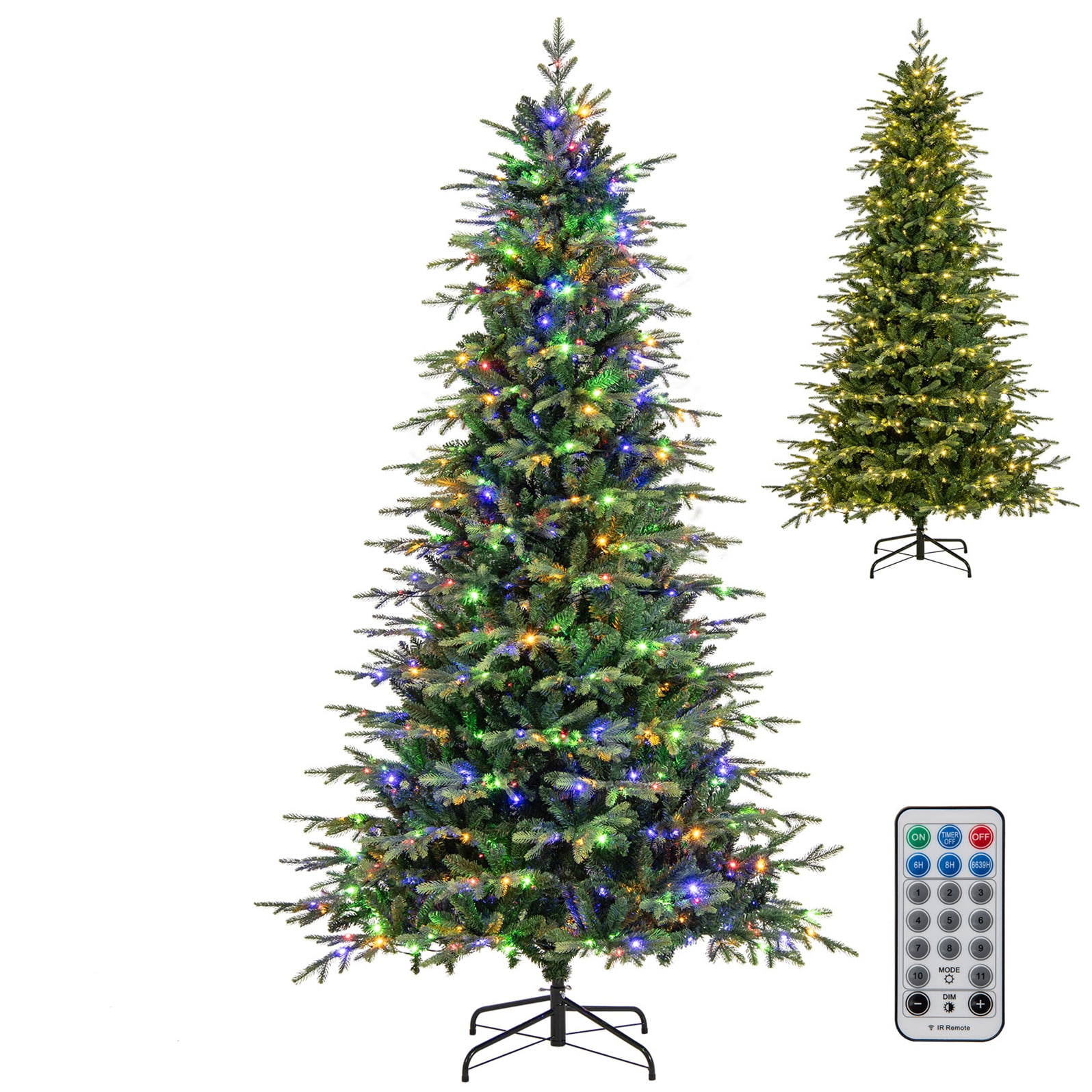 LIVIZA HYJ24525US 9-ft Pre-lit Artificial Christmas Tree with Multicolor LED Lights