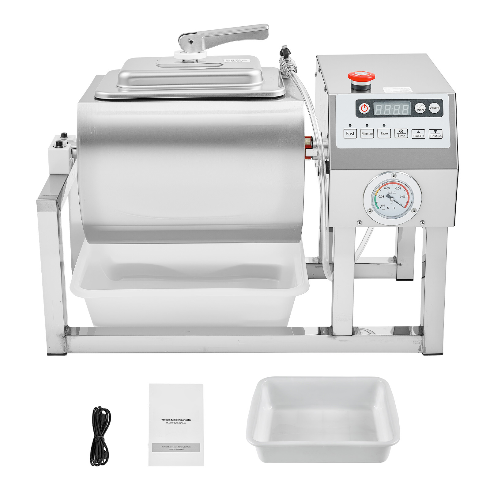 VEVOR ARJ18LTM0000ITM11V1 Commercial/Residential Stainless Steel Electric Meat Tumbler Marinator and Grinder