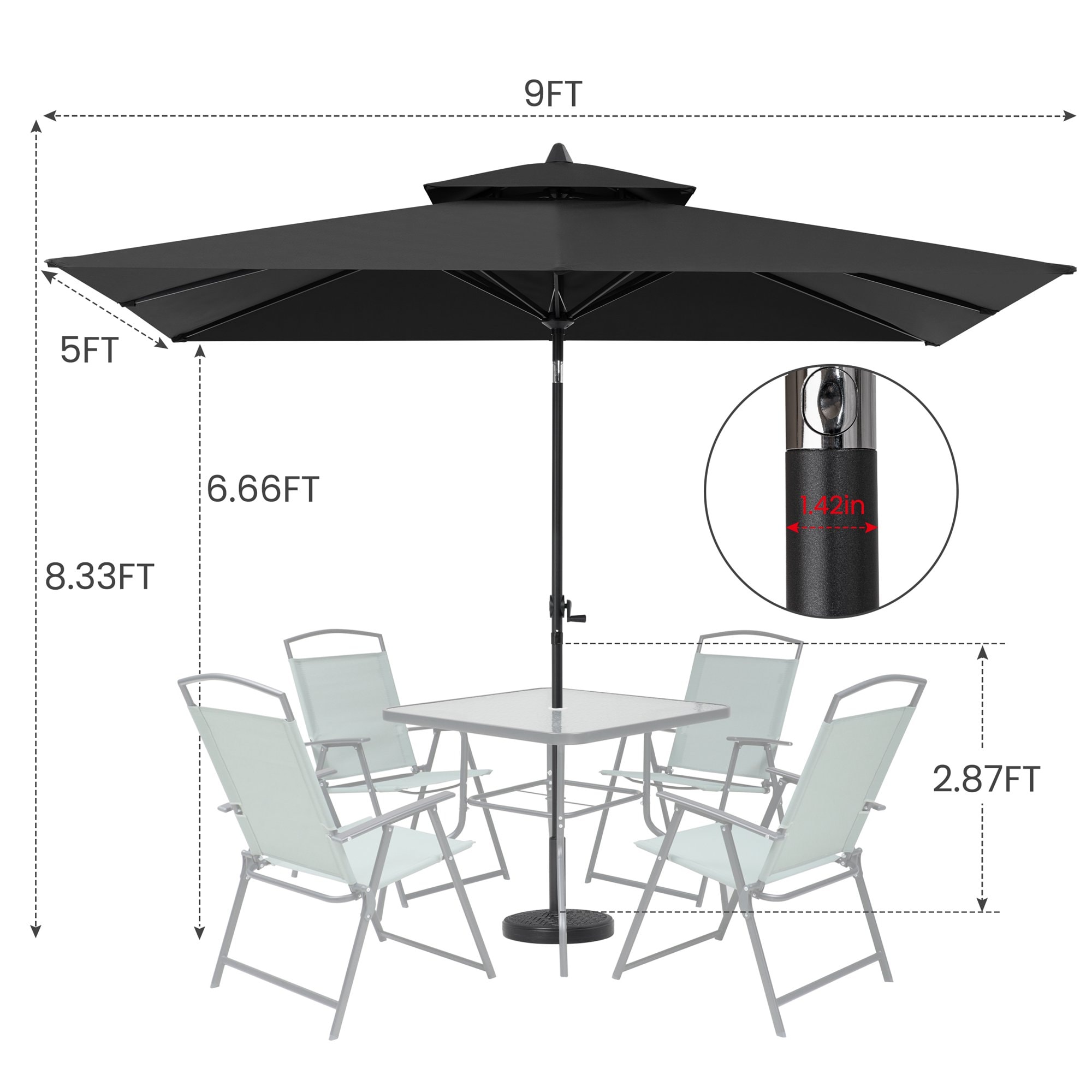 Crestlive Products CL-PU013BLK Umbrellas-2 - View #2