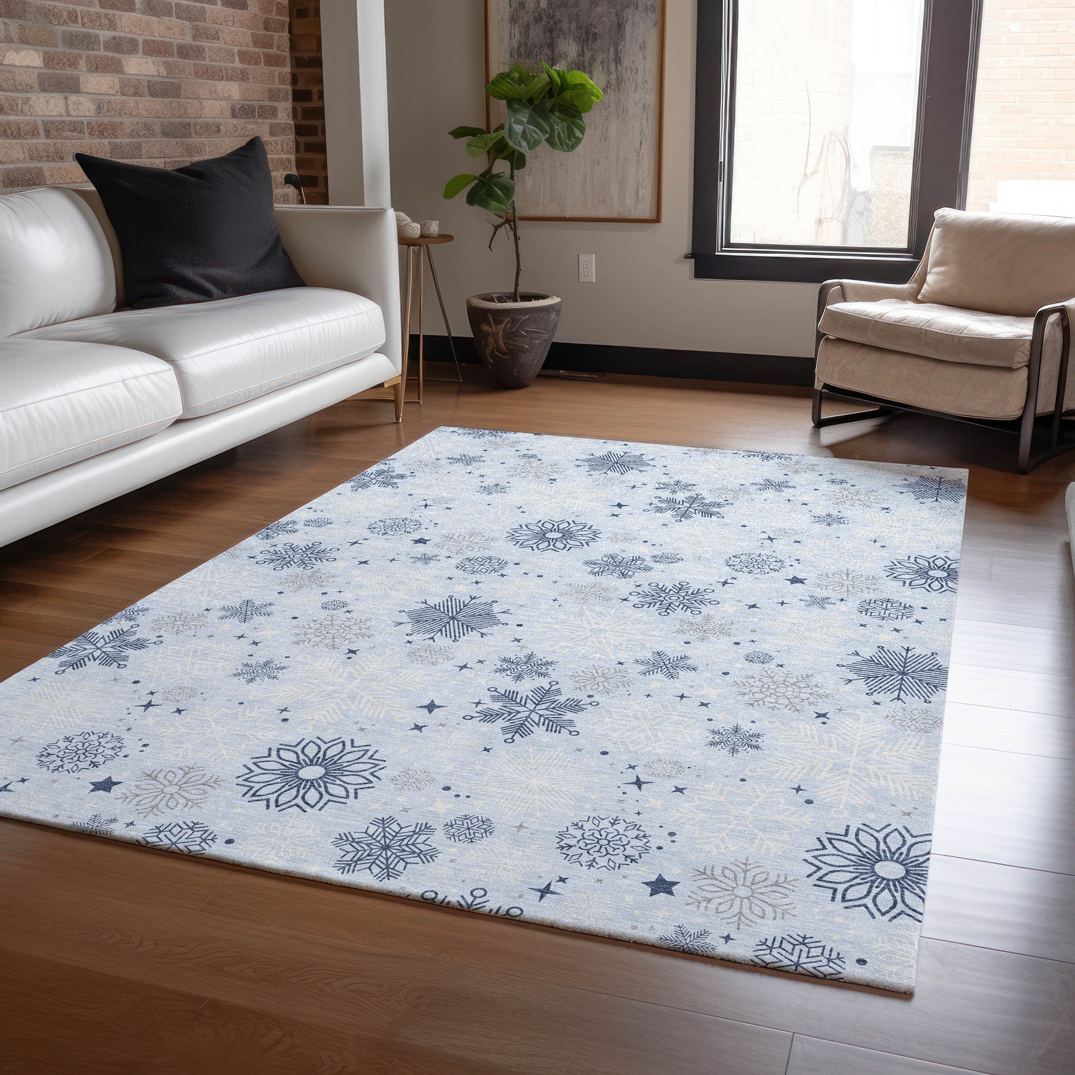 Addison Rugs ACN1823SK9X12 Chantille ACN1823SK 9 x 12 (ft) Loomed Polyester Sky Rectangular Indoor/Outdoor Machine washable Area rug