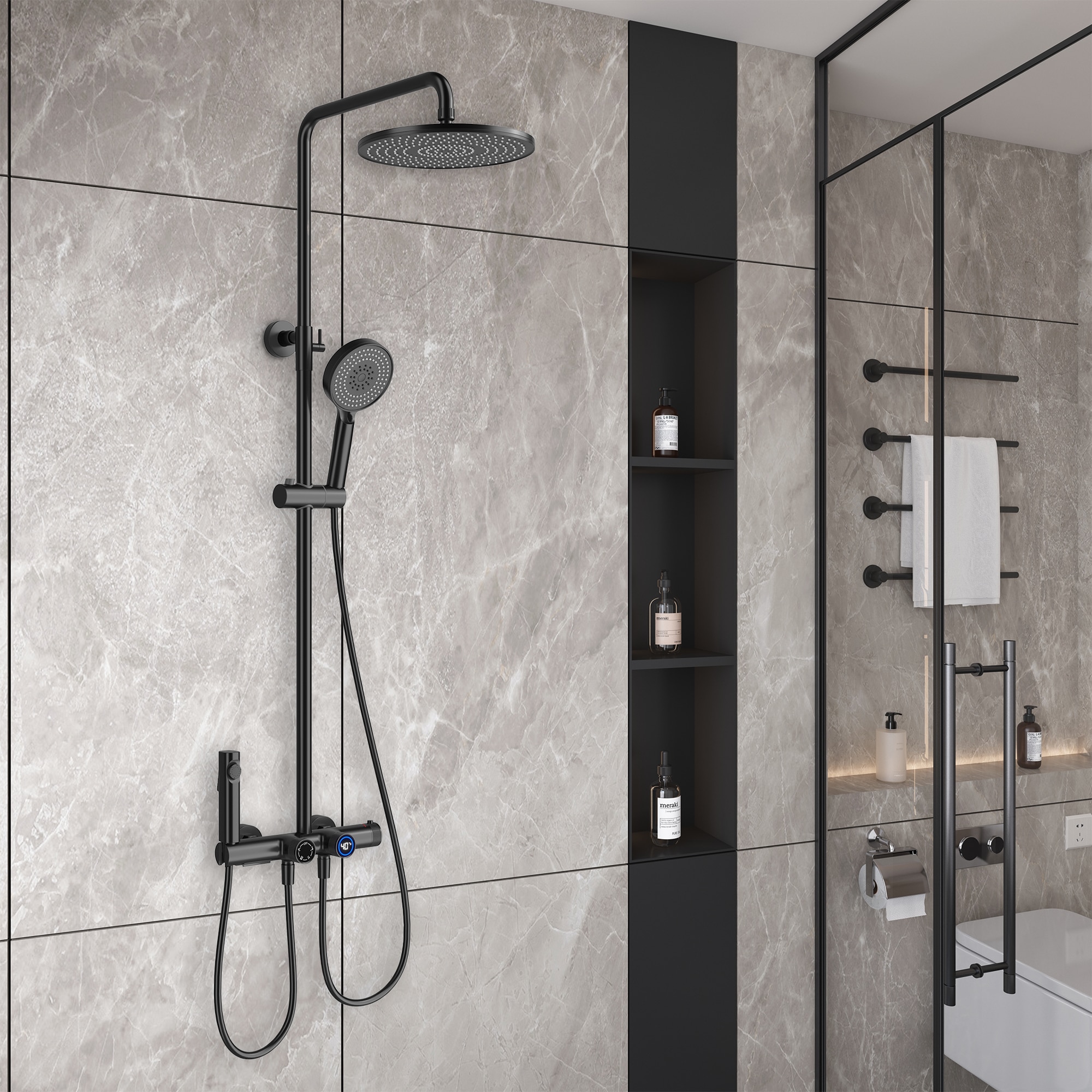 Mondawe AM-S0082C-10GB Showerhead-Bar-Panels - View #2