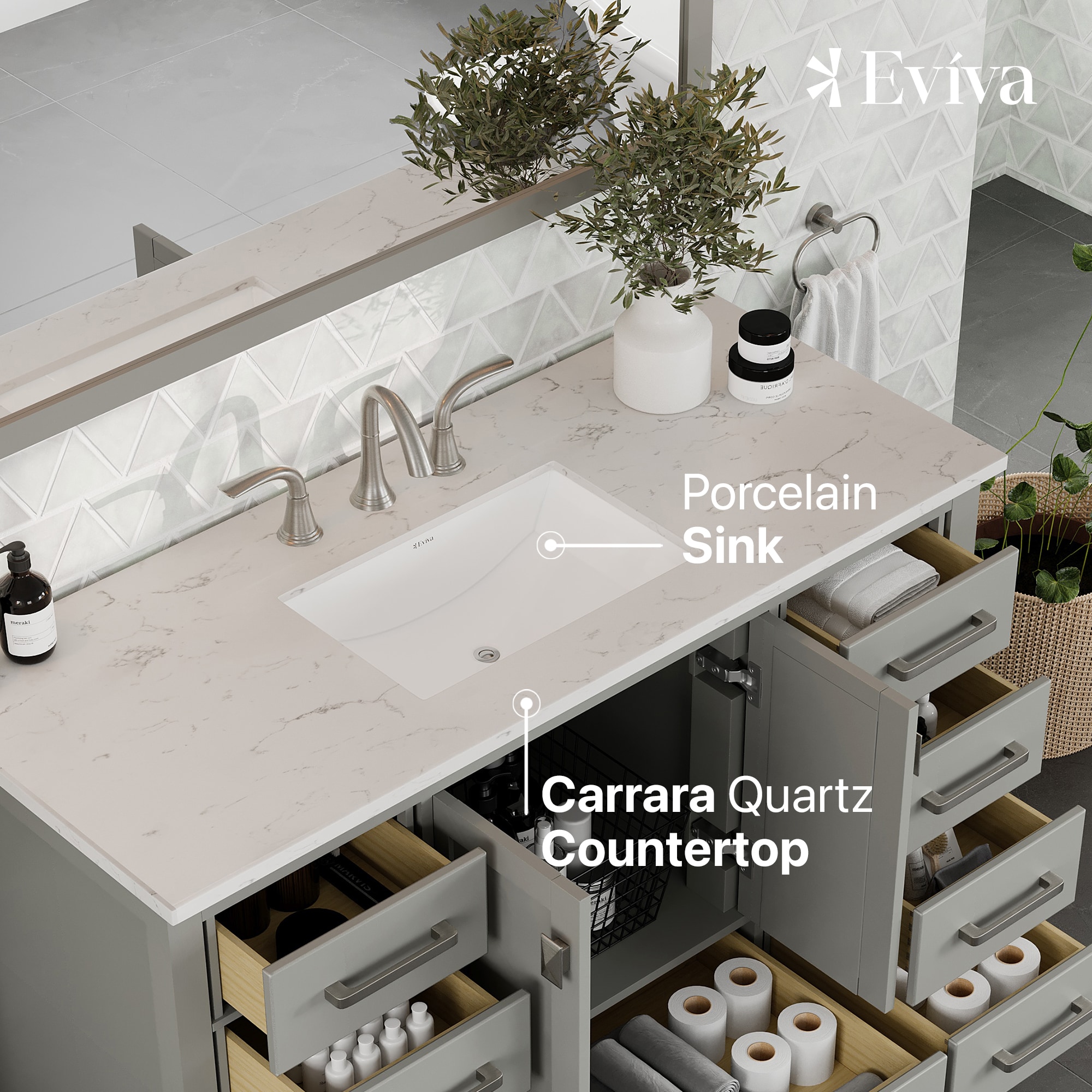 Eviva EVVN412-48GR-Q Bath-Vanity-Combo - View #4