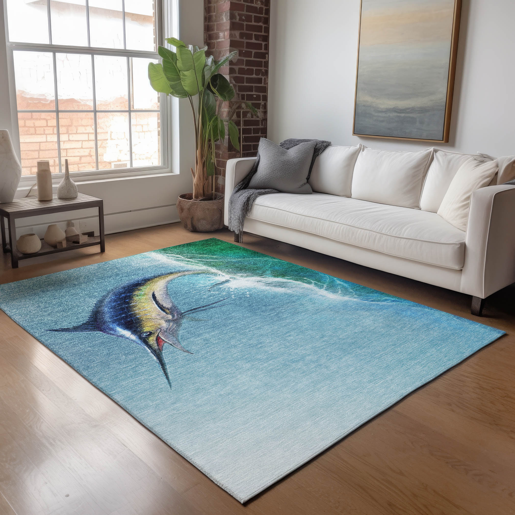 Addison Rugs AMF147BE5X8 Mayfield AMF147BE 5 x 7 (ft) Loomed Polyester Bermuda Rectangular Indoor Geometric Machine washable Area rug